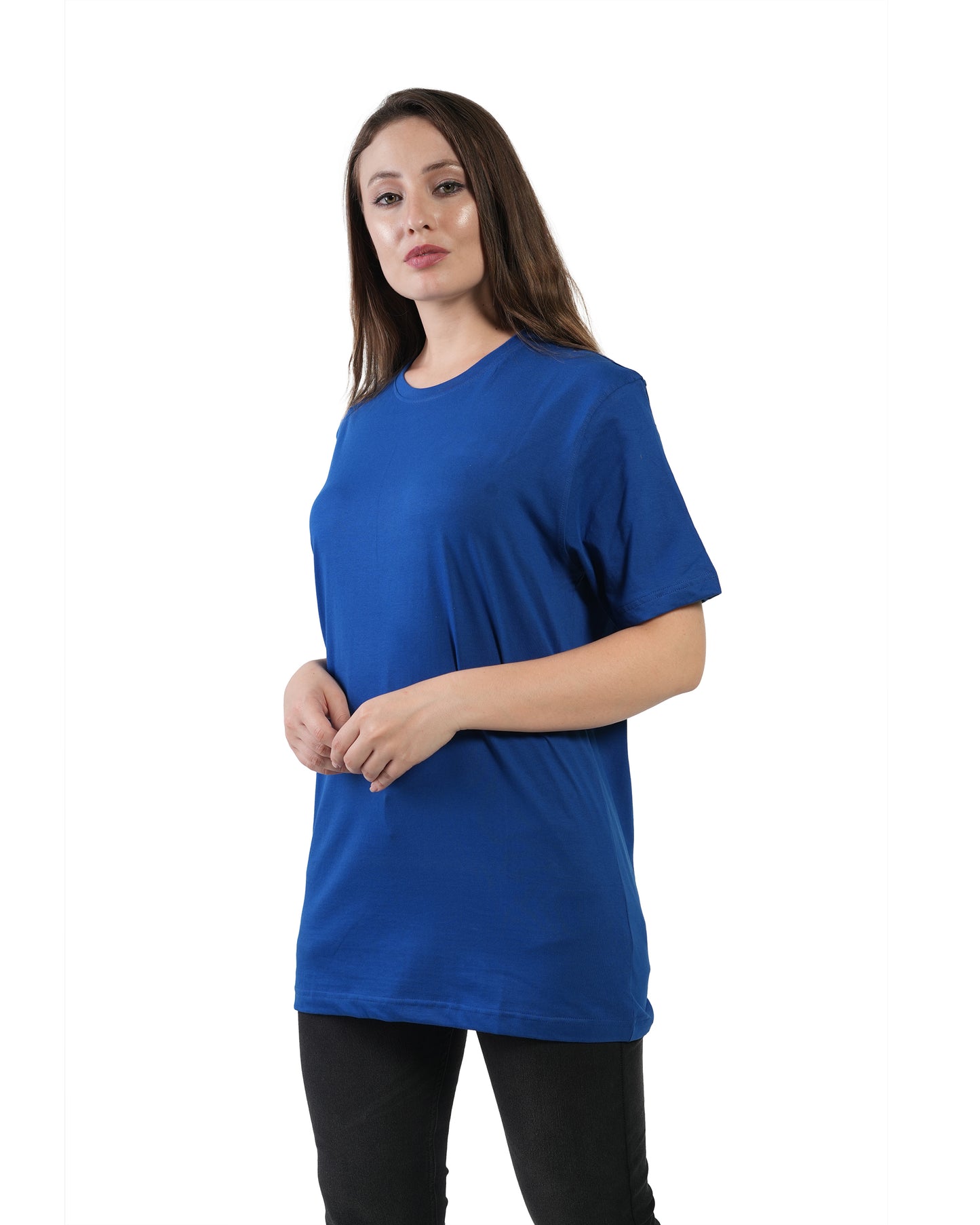 Stylintellect Women's Royal Blue Crew Neck T-shirt | Regular Fit
