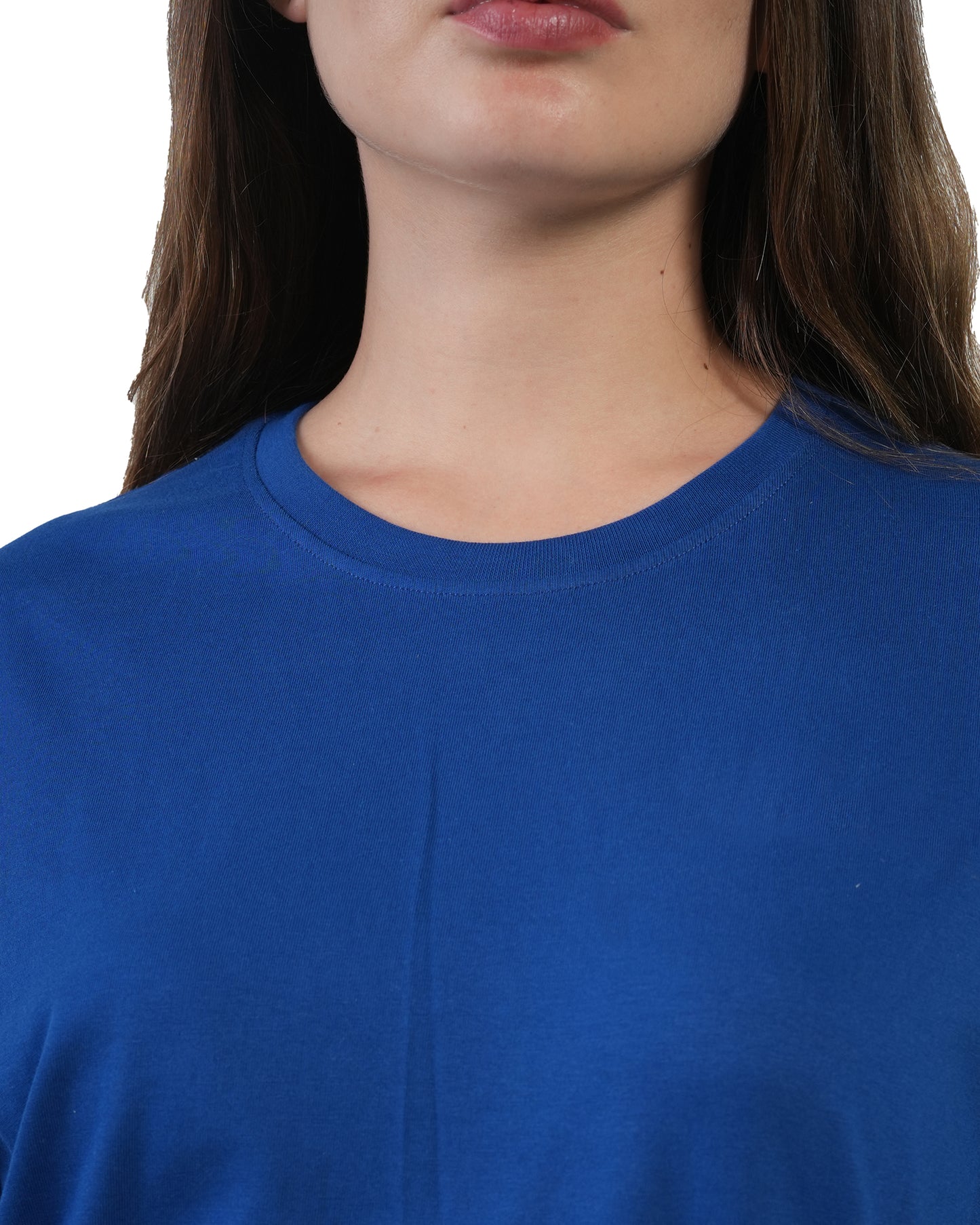 Stylintellect Women's Royal Blue Crew Neck T-shirt | Regular Fit