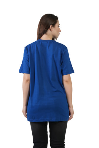 Stylintellect Women's Royal Blue Crew Neck T-shirt | Regular Fit