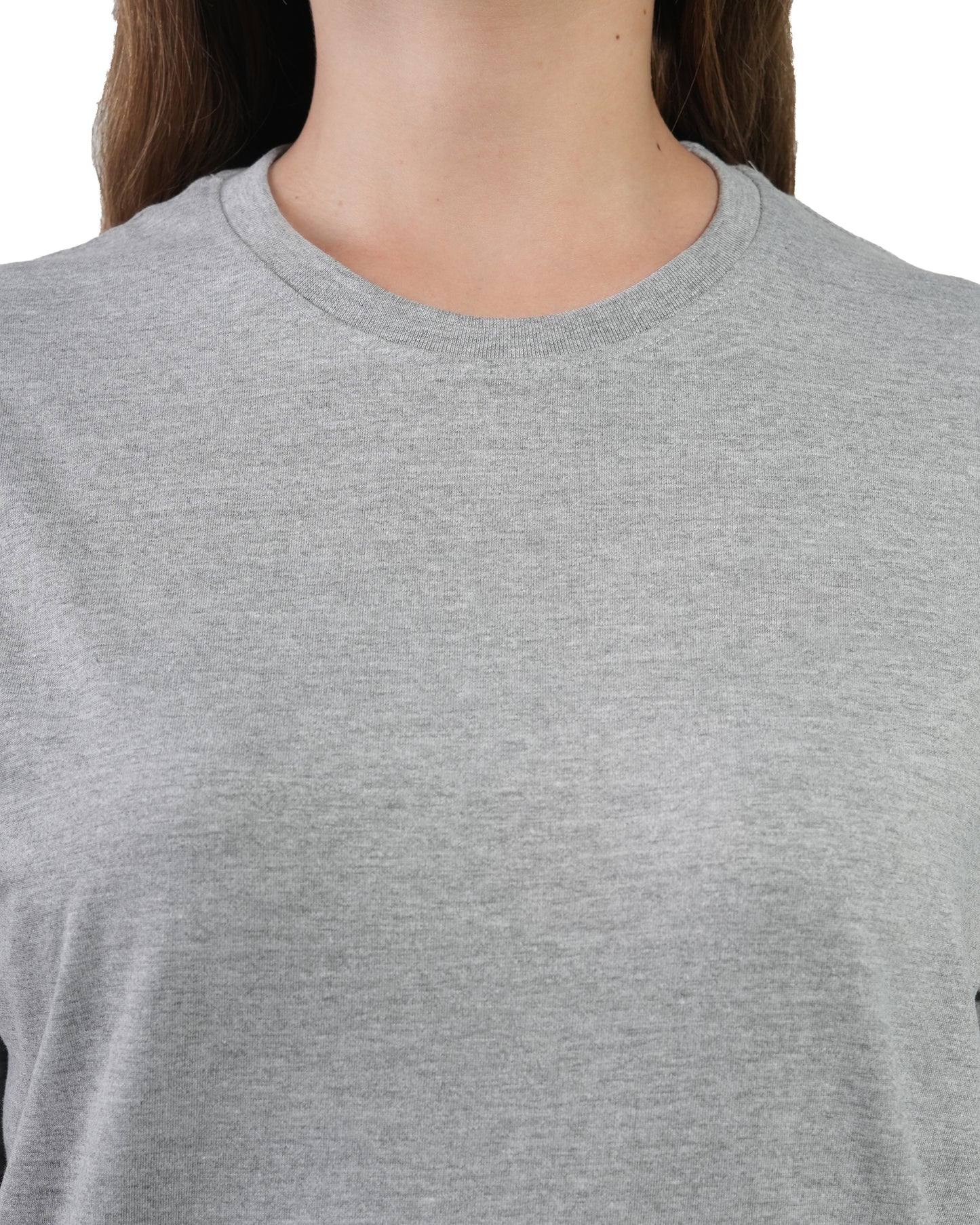 Stylintellect Women's Grey Crew Neck T-shirt | Regular Fit