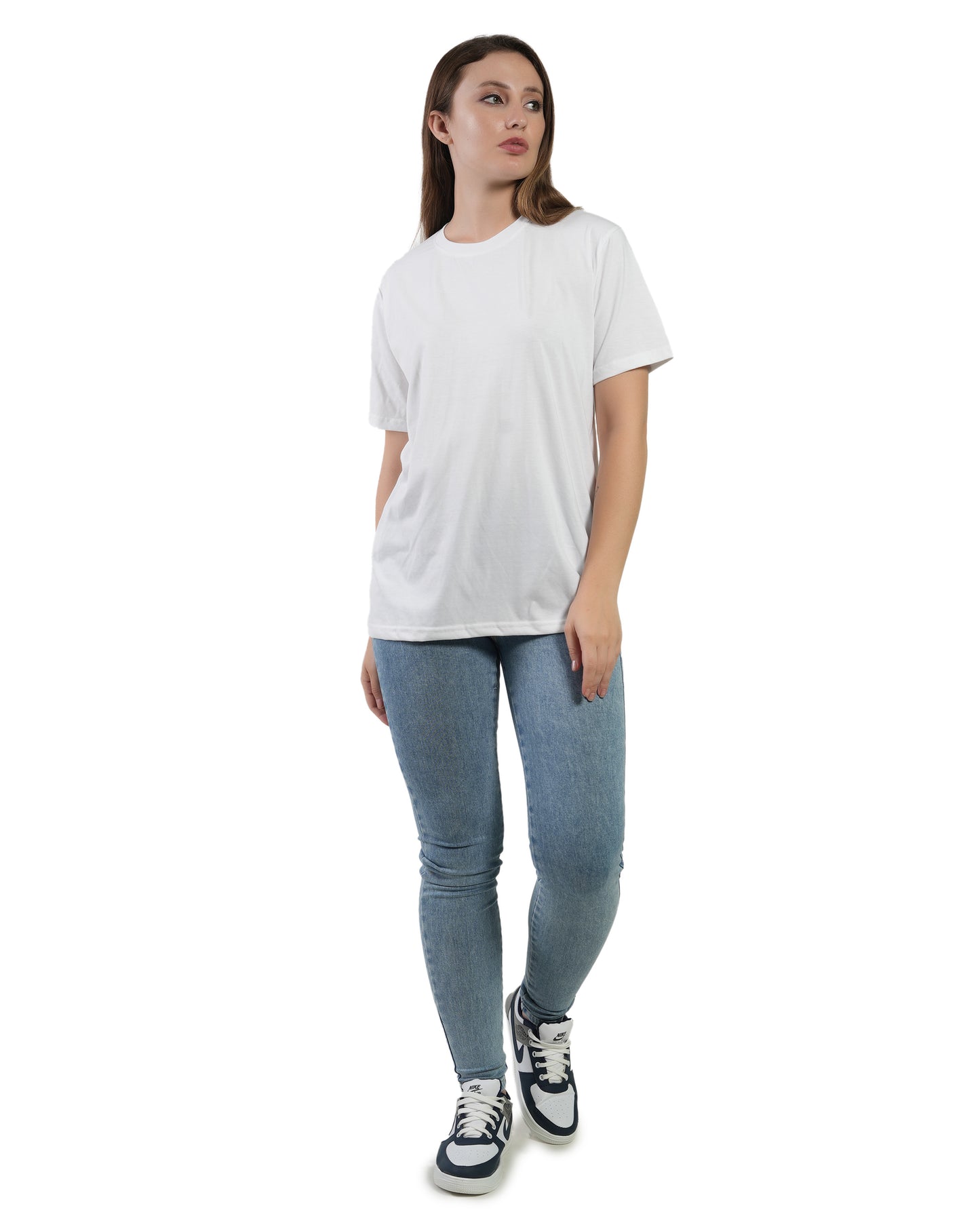Stylintellect Women's White Crew Neck T-shirt | Regular Fit