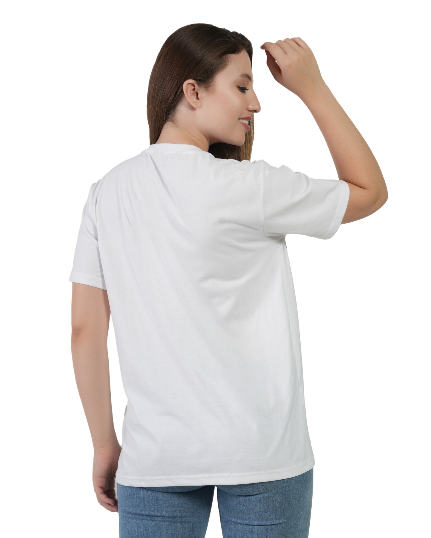 Stylintellect Women's White Crew Neck T-shirt | Regular Fit