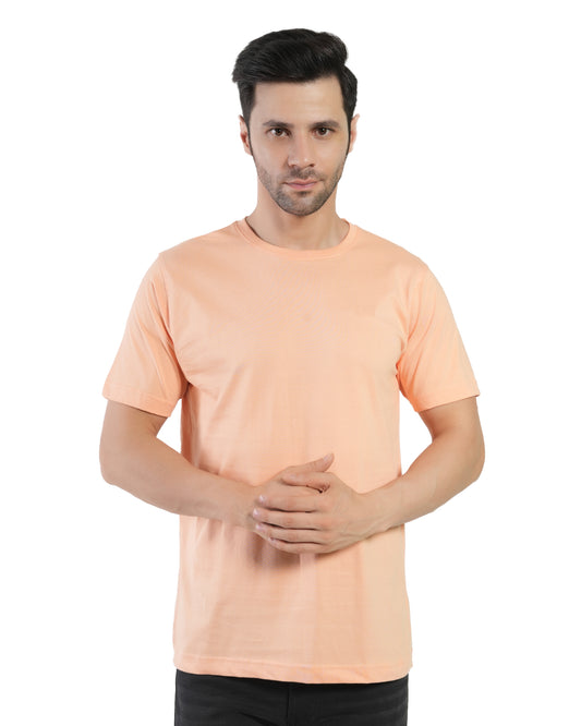 Stylintellect Peach Crew Neck T-shirt