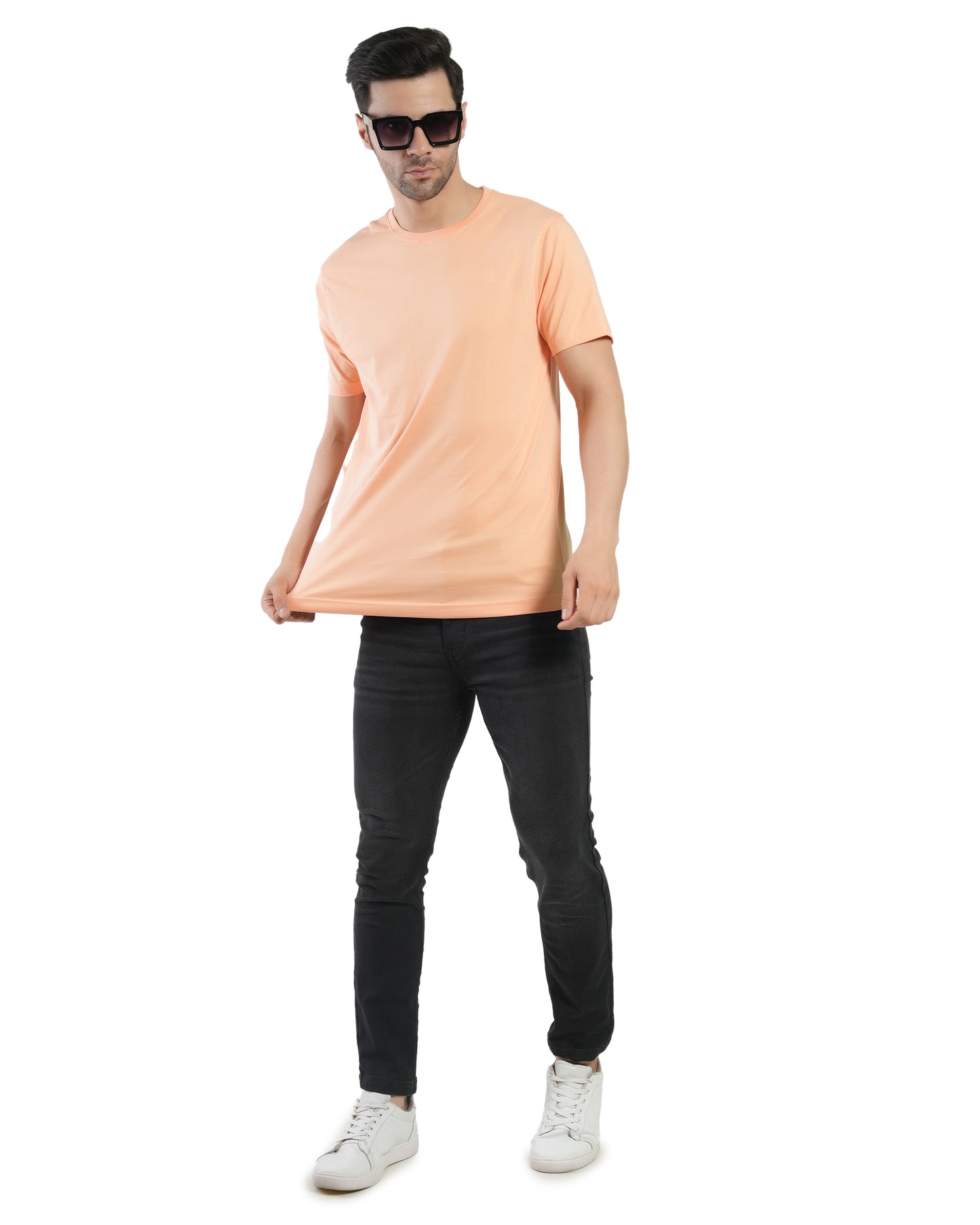Stylintellect Peach Crew Neck T-shirt | UNISEX | Regular Fit