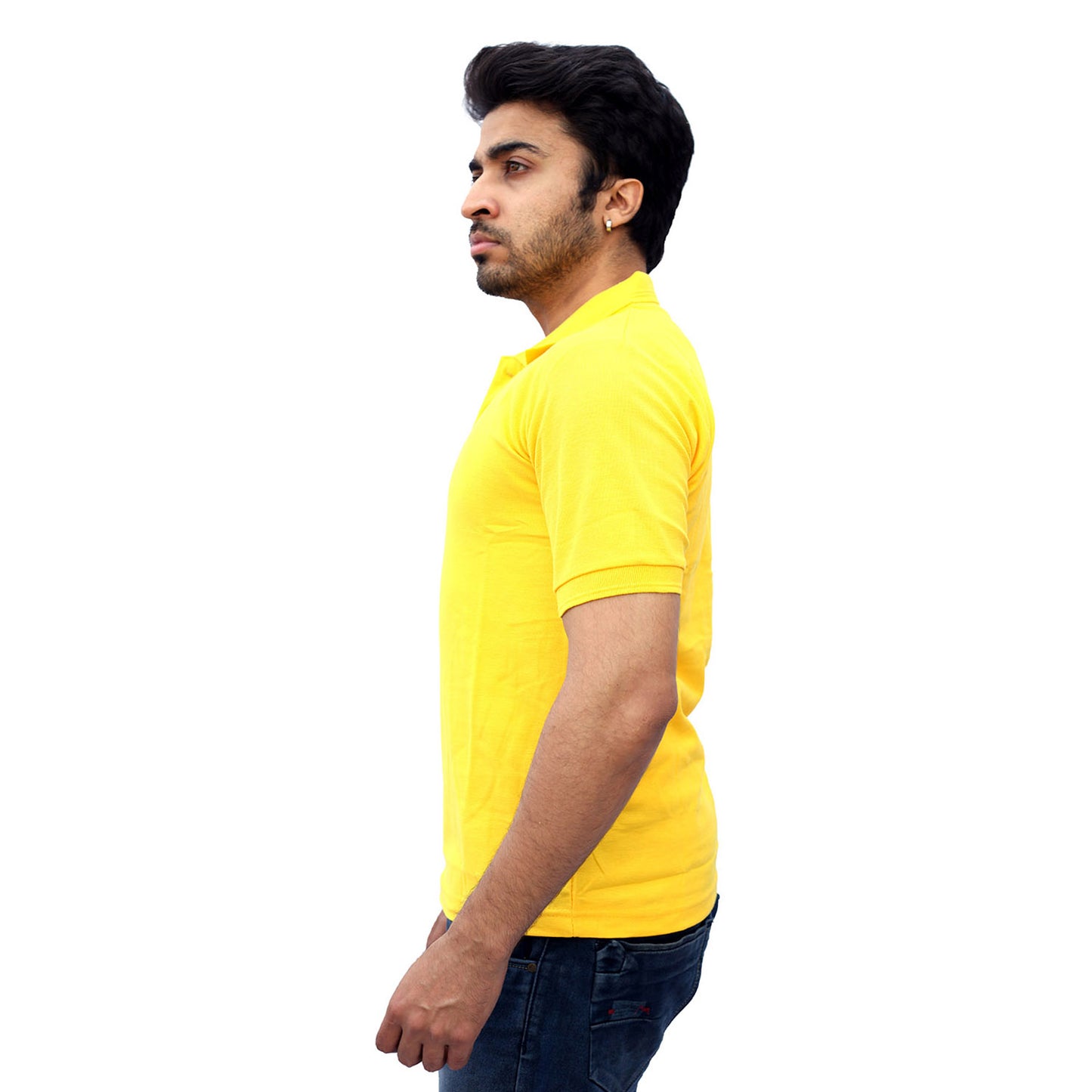 Stylintellect Yellow Cotton Polo T-shirt | UNISEX