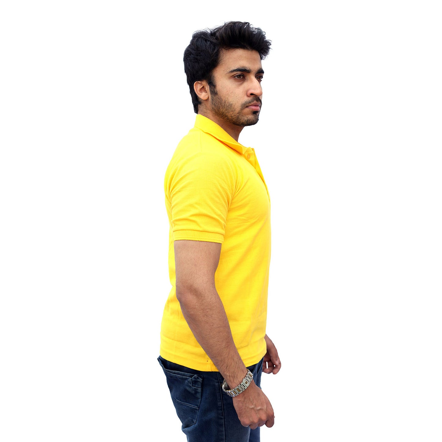 Stylintellect Yellow Cotton Polo T-shirt | UNISEX