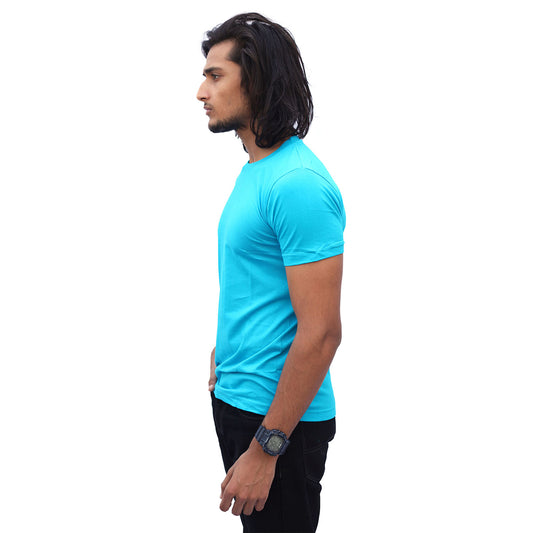 Stylintellect Sky Blue Crew Neck T-shirt