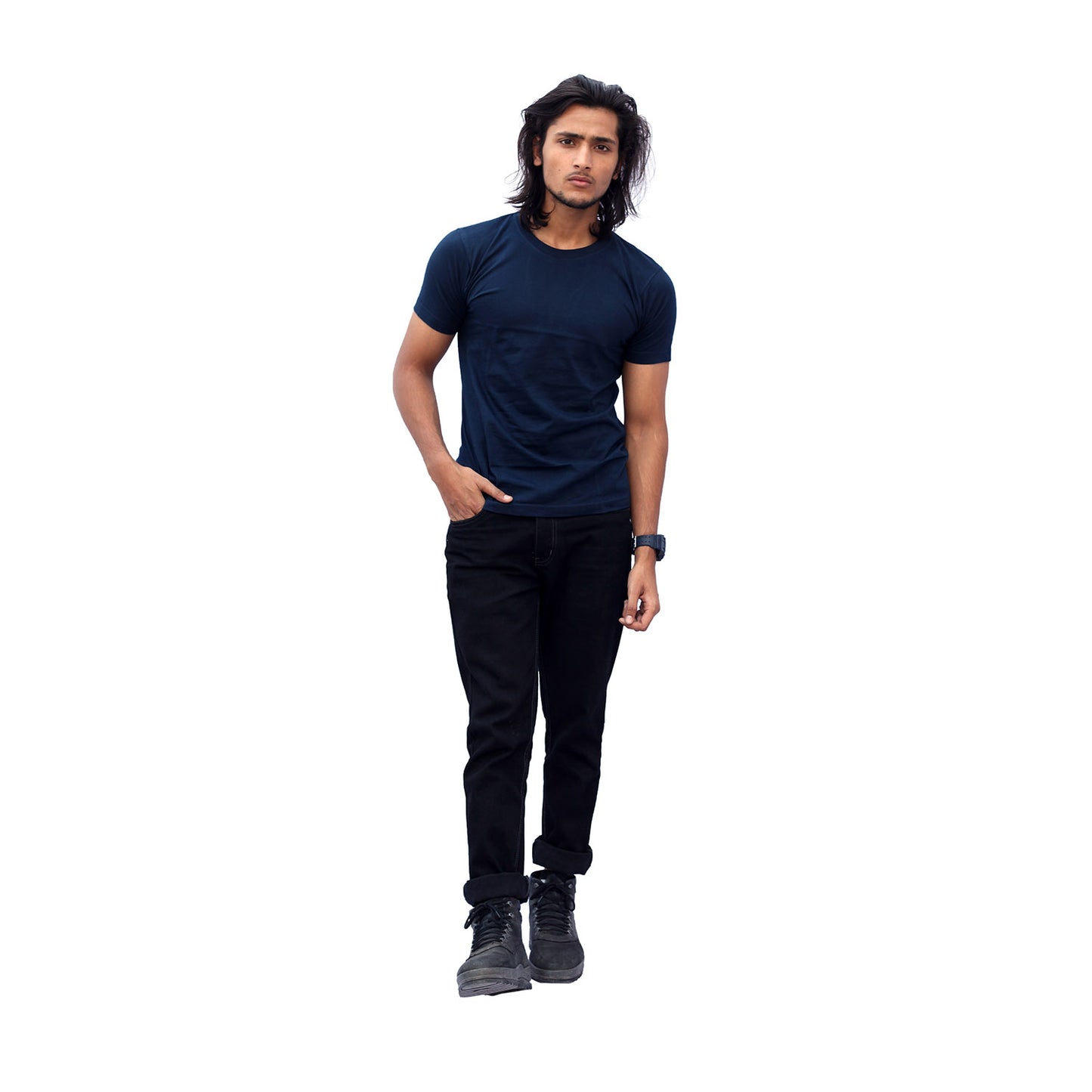 Stylintellect Navy Blue Crew Neck T-shirt | UNISEX | Regular Fit