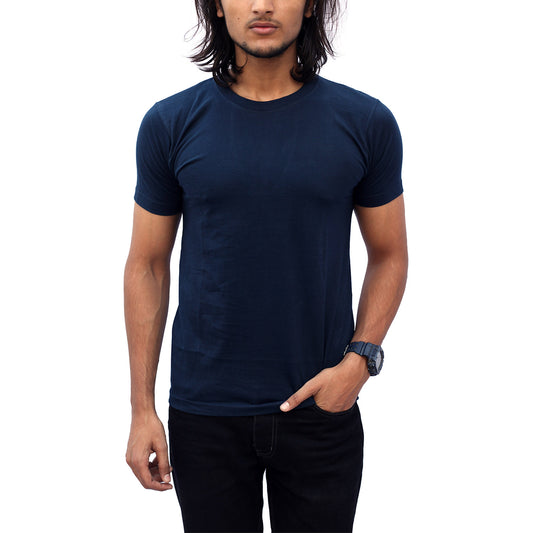 Stylintellect Navy Blue Crew Neck T-shirt