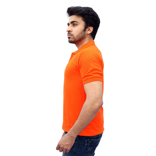 Stylintellect Orange Cotton Polo T-shirt | UNISEX