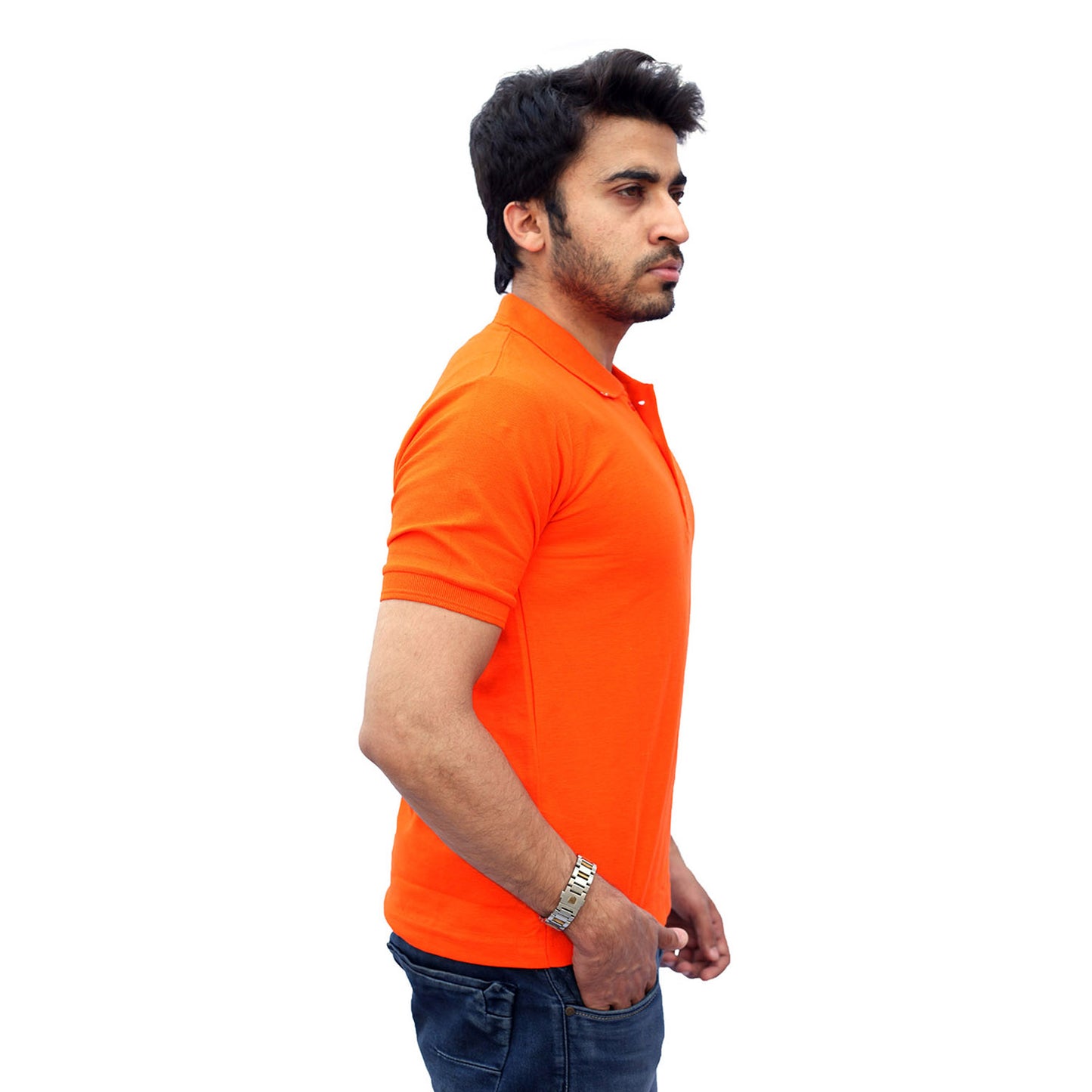 Stylintellect Orange Cotton Polo T-shirt | UNISEX