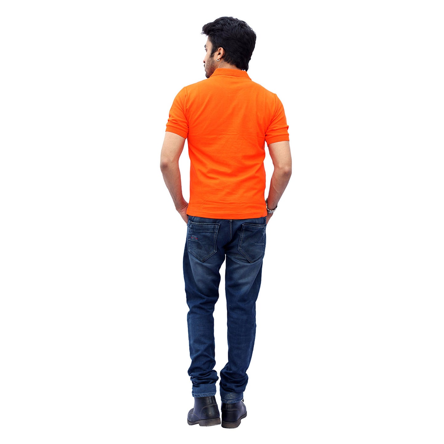 Stylintellect Orange Cotton Polo T-shirt | UNISEX