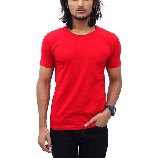 Stylintellect Red Crew Neck T-shirt