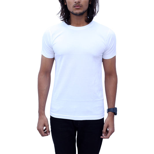 Stylintellect White Crew Neck T-shirt