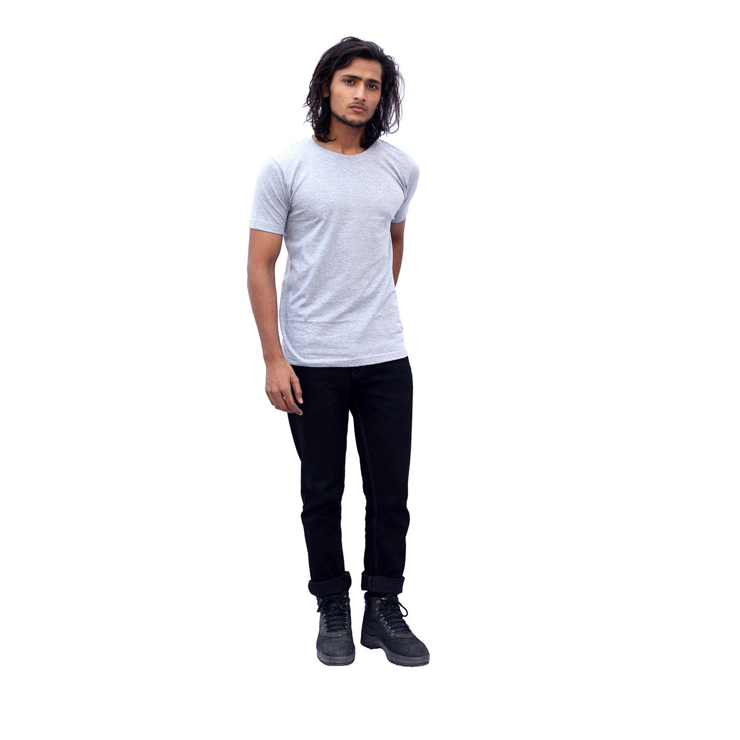 Stylintellect Grey Crew Neck T-shirt | UNISEX | Regular Fit