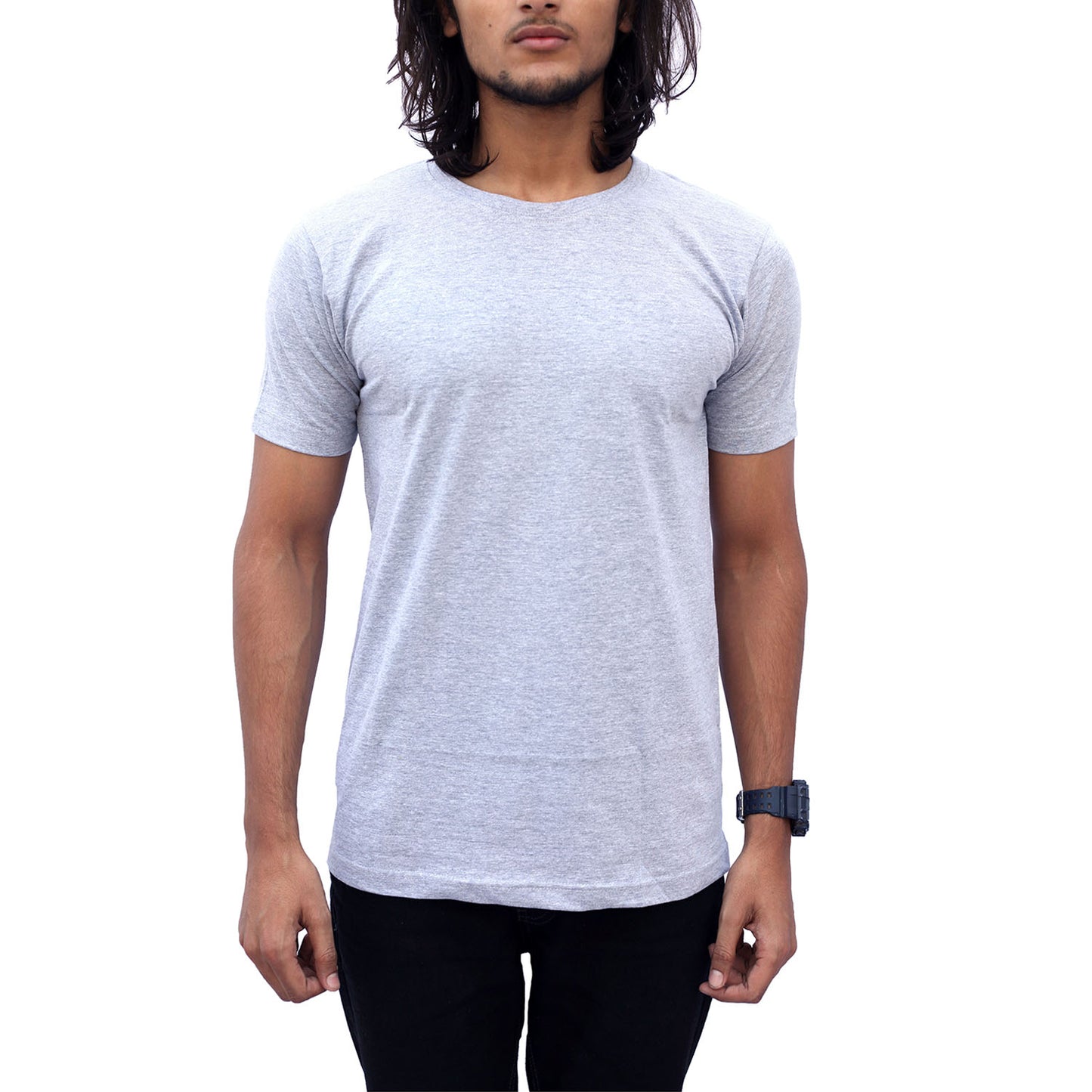 Stylintellect Grey Crew Neck T-shirt | UNISEX | Regular Fit
