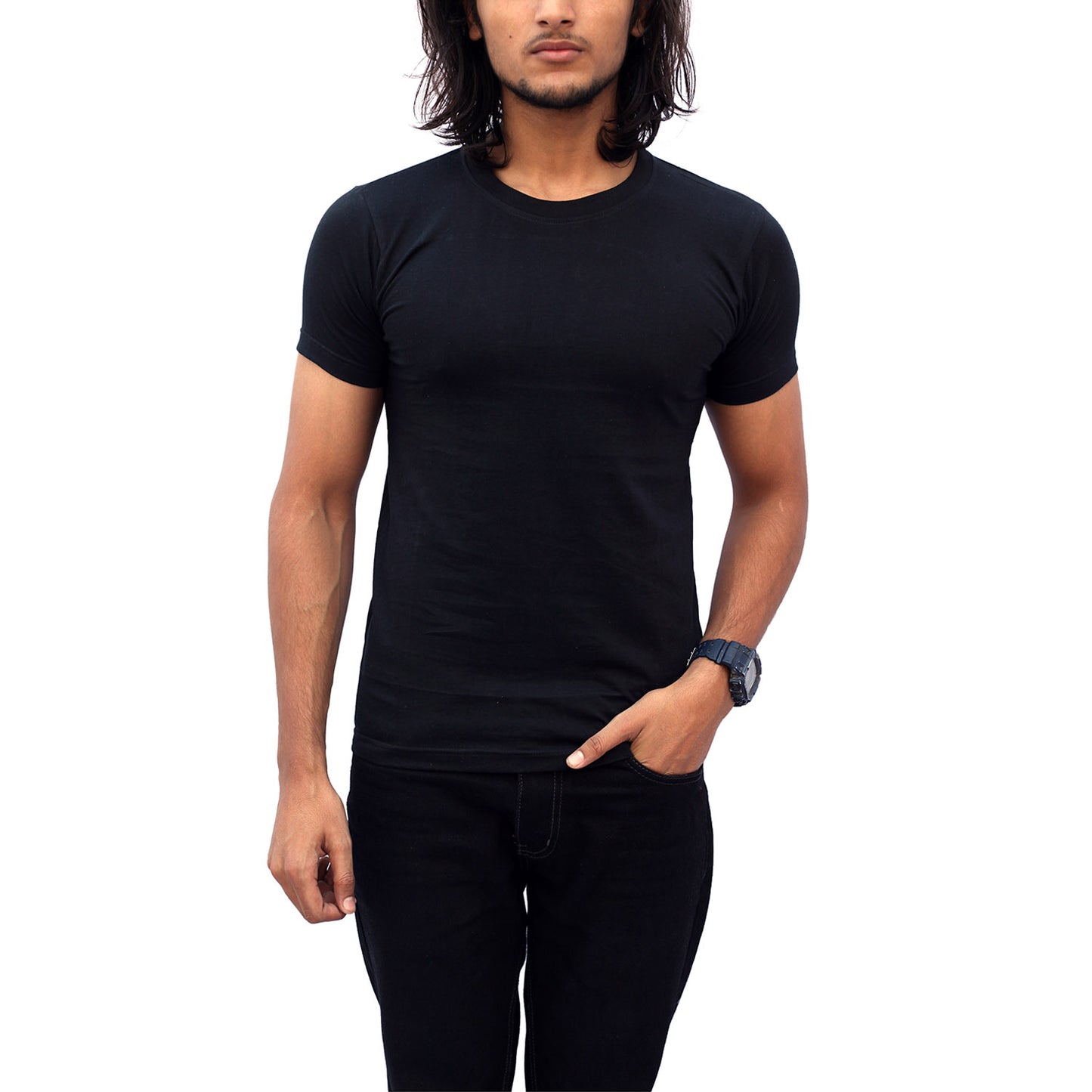 Stylintellect Black Crew Neck T-shirt | UNISEX | Regular-Fit