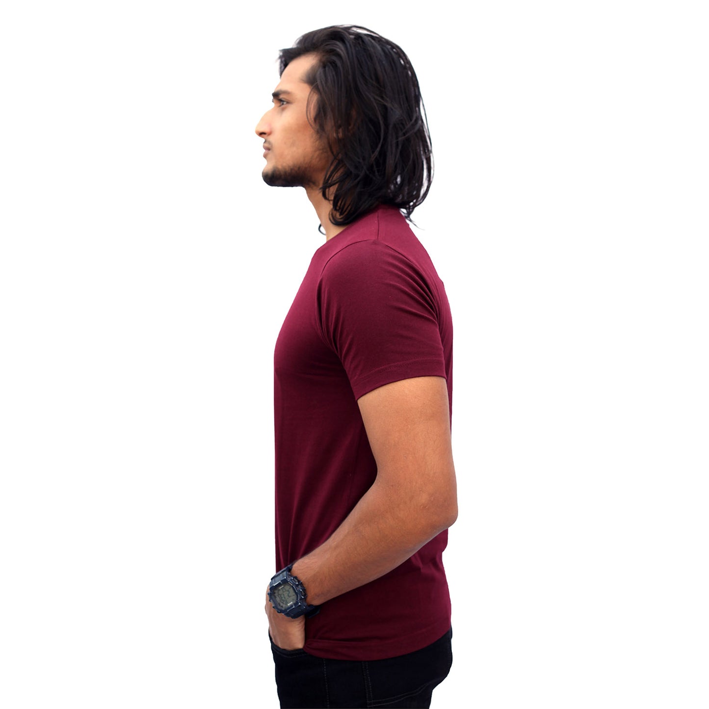 Stylintellect Maroon Crew Neck T-shirt | UNISEX | Regular Fit