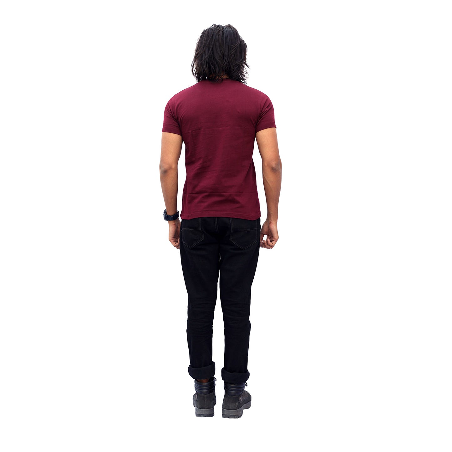 Stylintellect Maroon Crew Neck T-shirt | UNISEX | Regular Fit