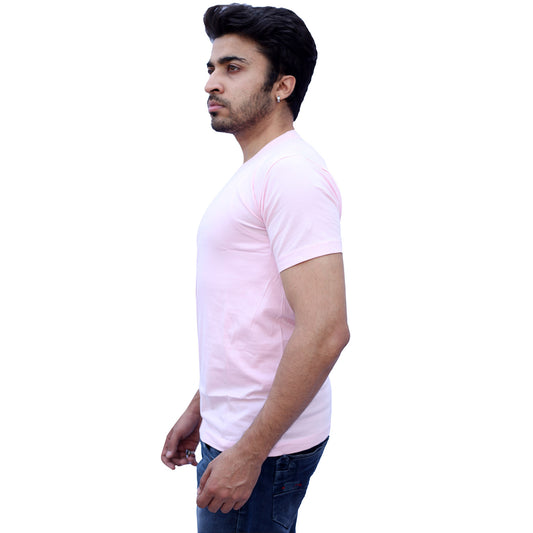 Stylintellect Baby Pink Crew Neck T-shirt