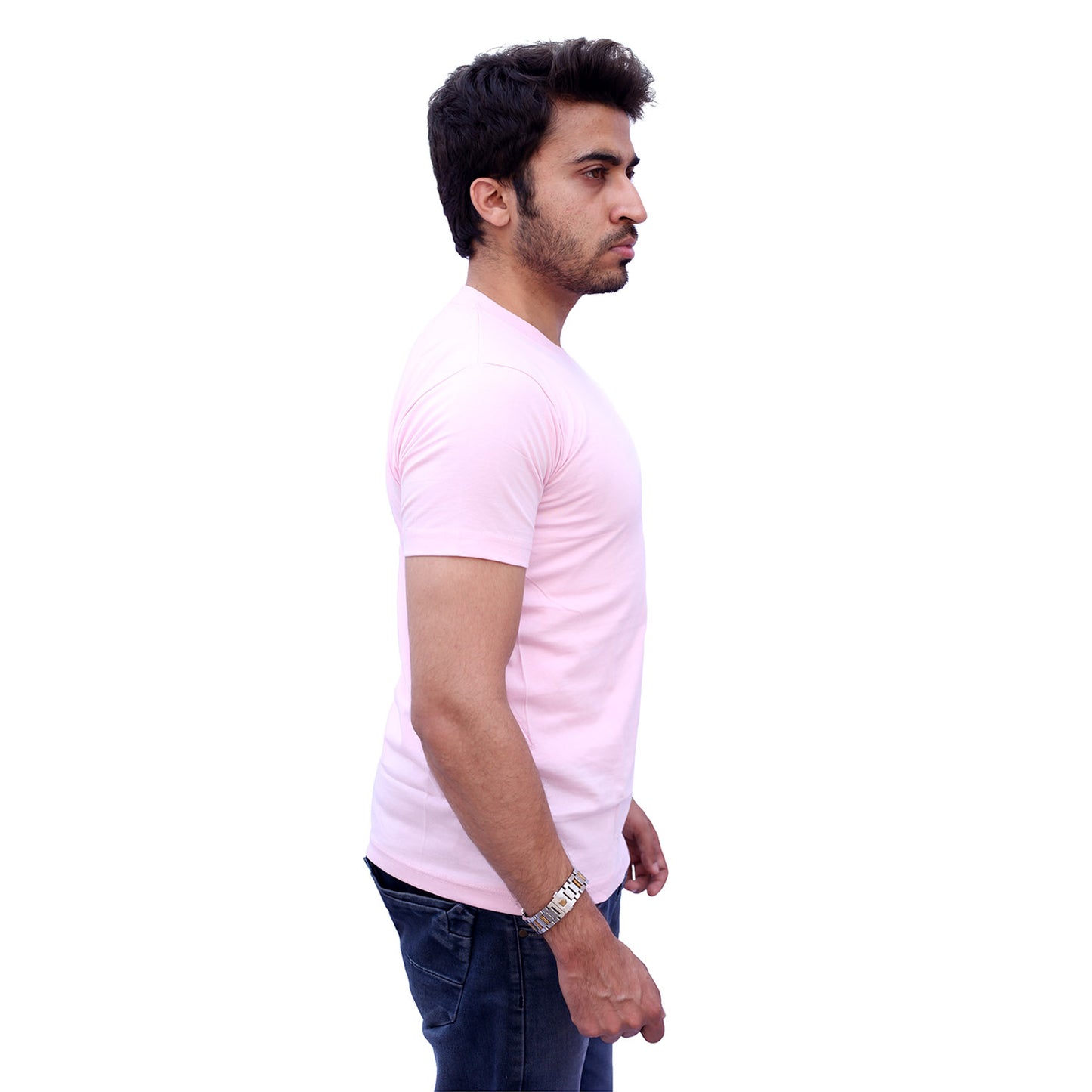 Stylintellect Baby Pink Crew Neck T-shirt