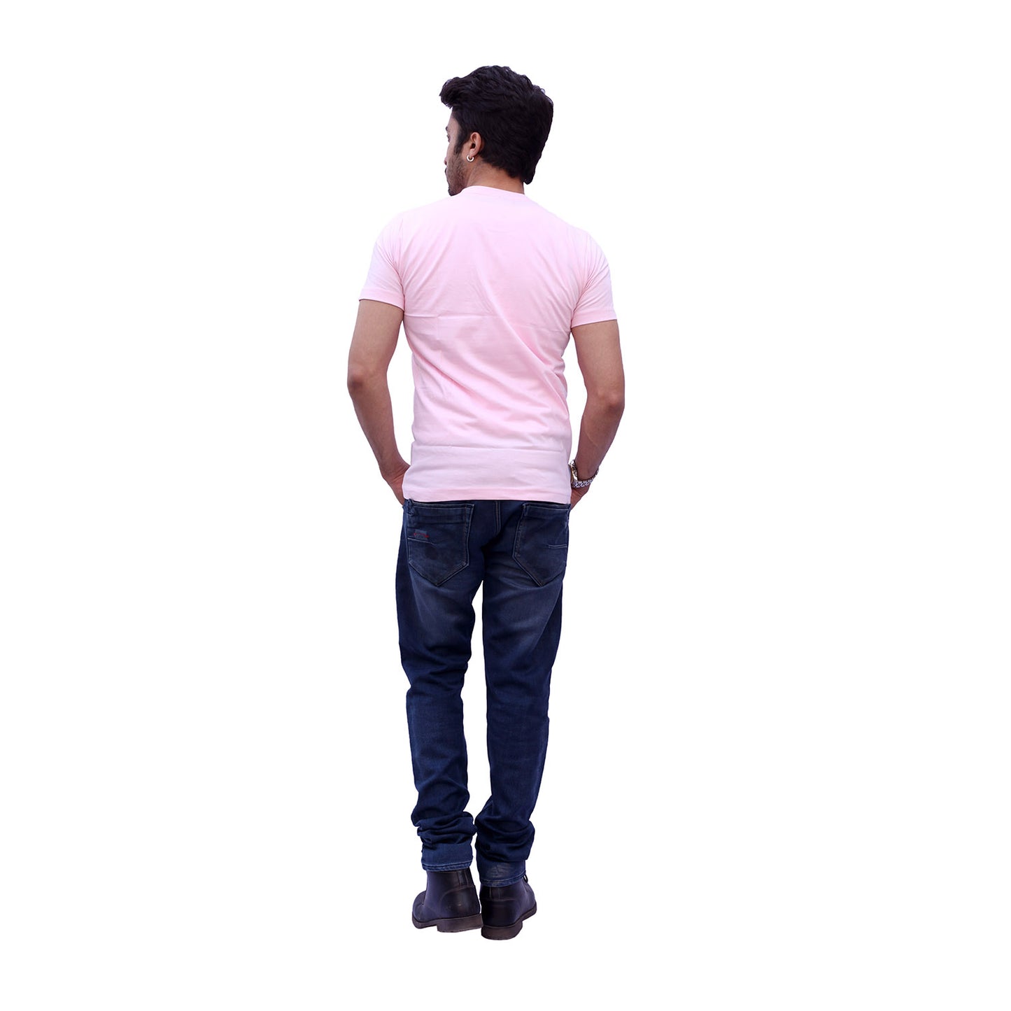 Stylintellect Baby Pink Crew Neck T-shirt