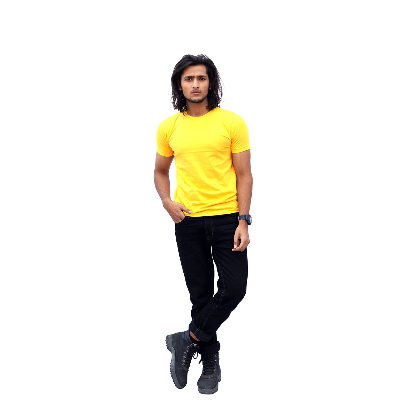 Stylintellect Yellow Crew Neck T-shirt | UNISEX | Regular Fit