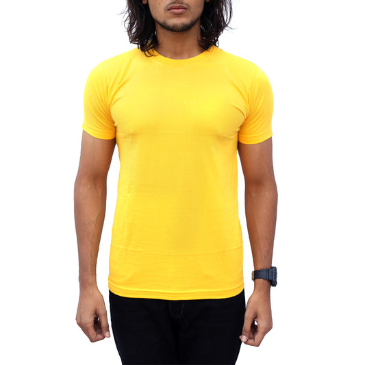 Stylintellect Yellow Crew Neck T-shirt