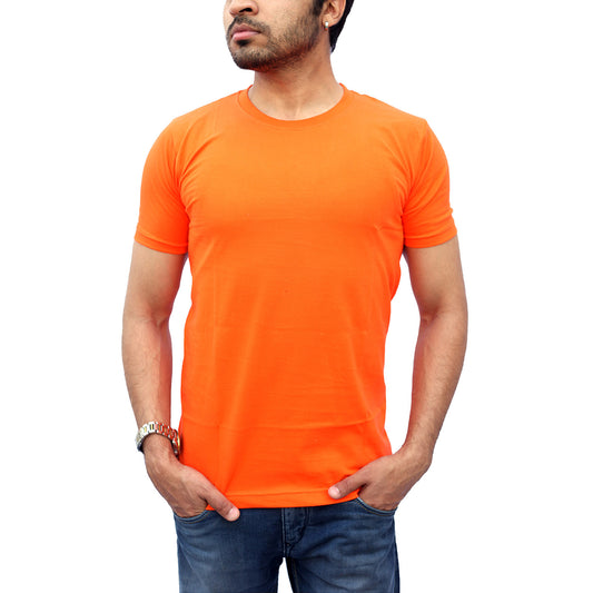Stylintellect Orange Crew Neck T-shirt