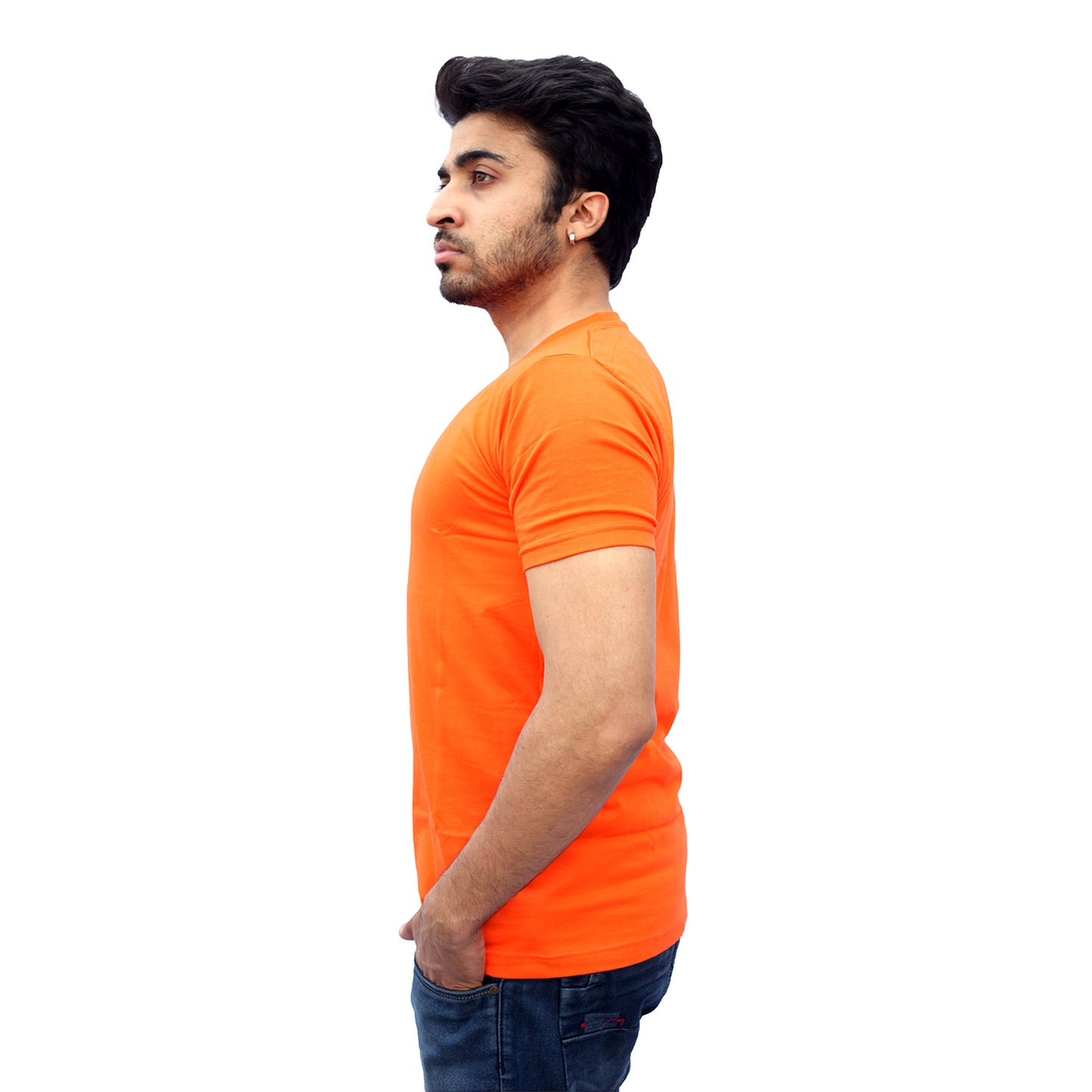 Stylintellect Orange Crew Neck T-shirt