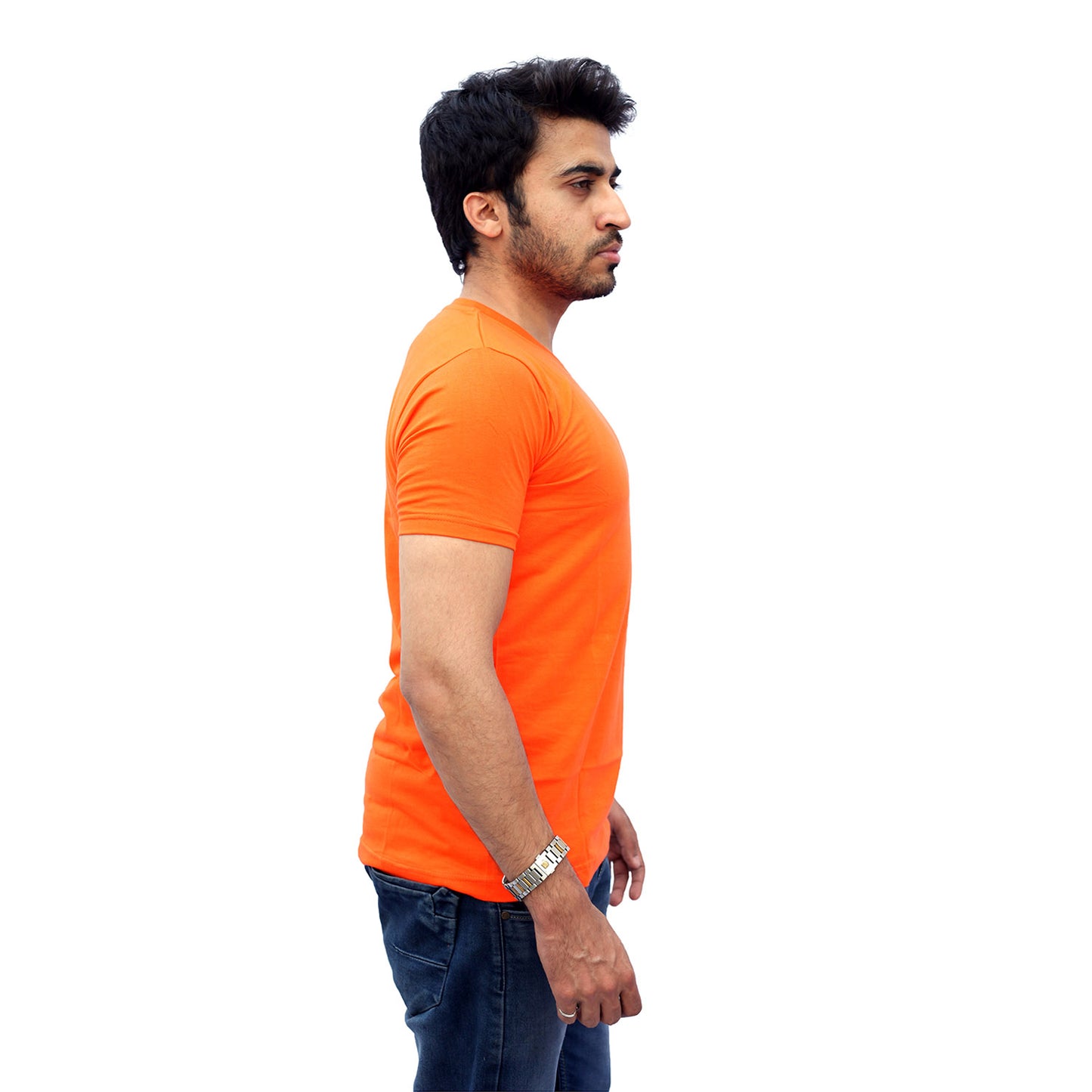 Stylintellect Orange Crew Neck T-shirt