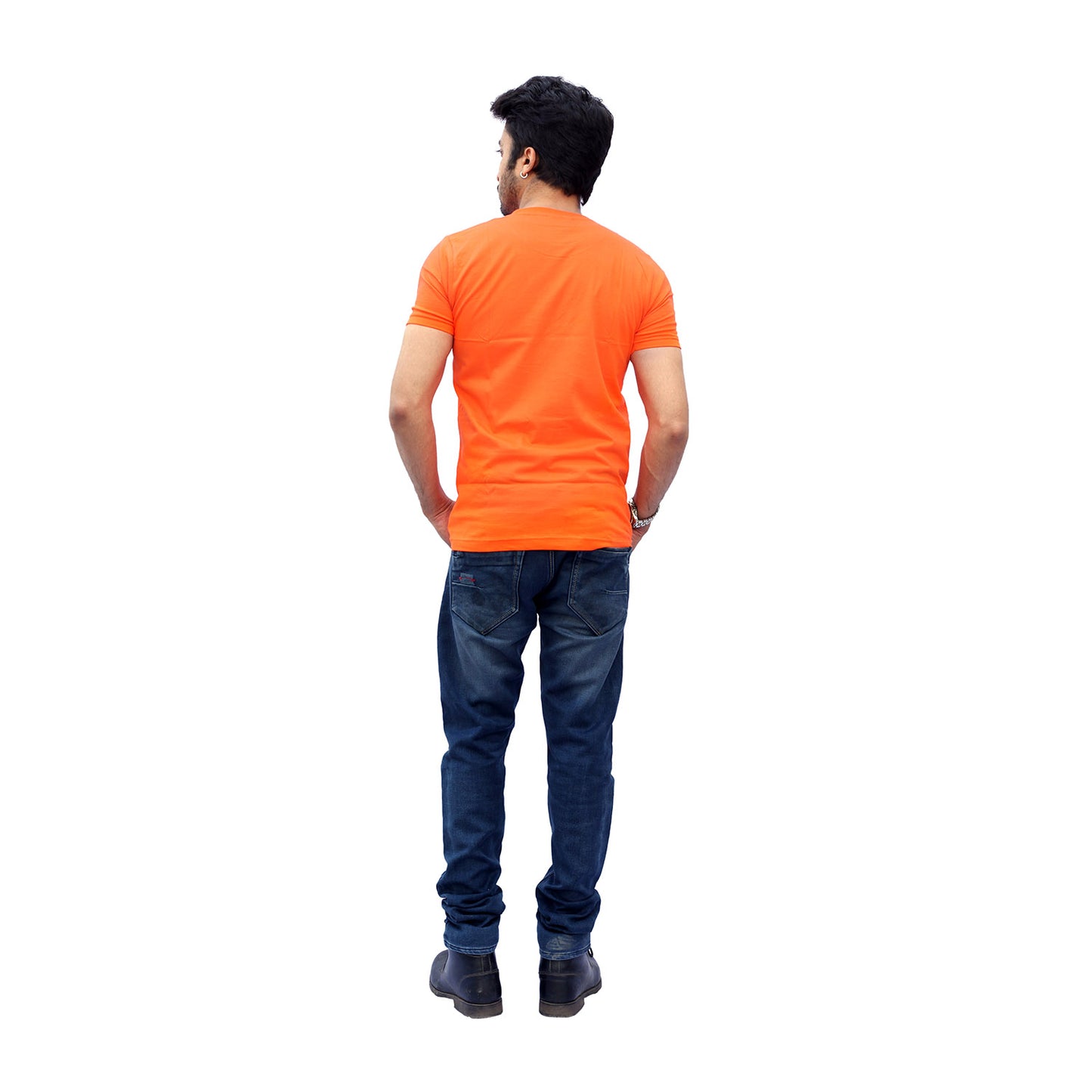 Stylintellect Orange Crew Neck T-shirt