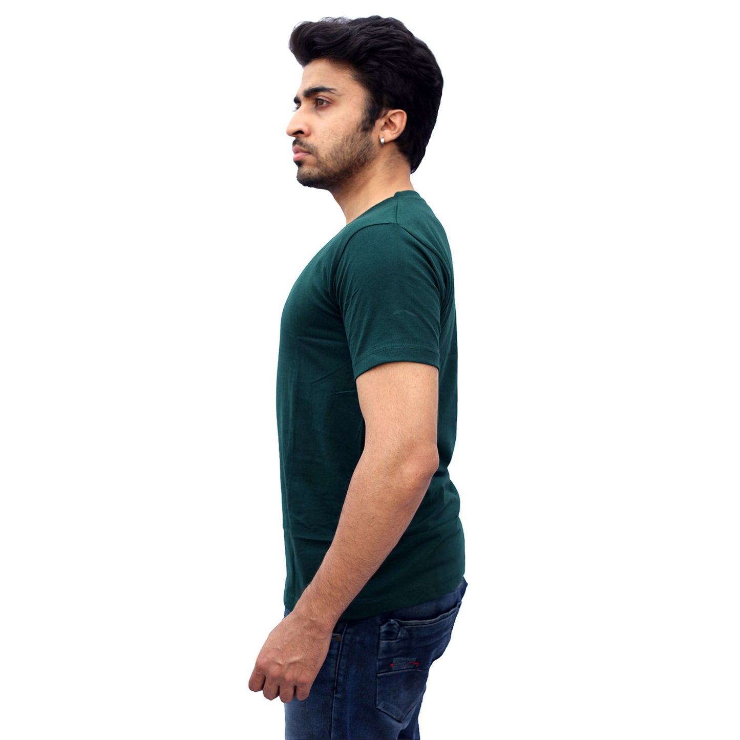 Stylintellect Bottle Green Crew Neck T-shirt | UNISEX | Regular Fit