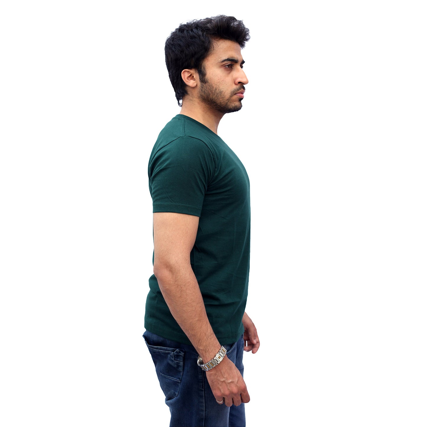 Stylintellect Bottle Green Crew Neck T-shirt | UNISEX | Regular Fit
