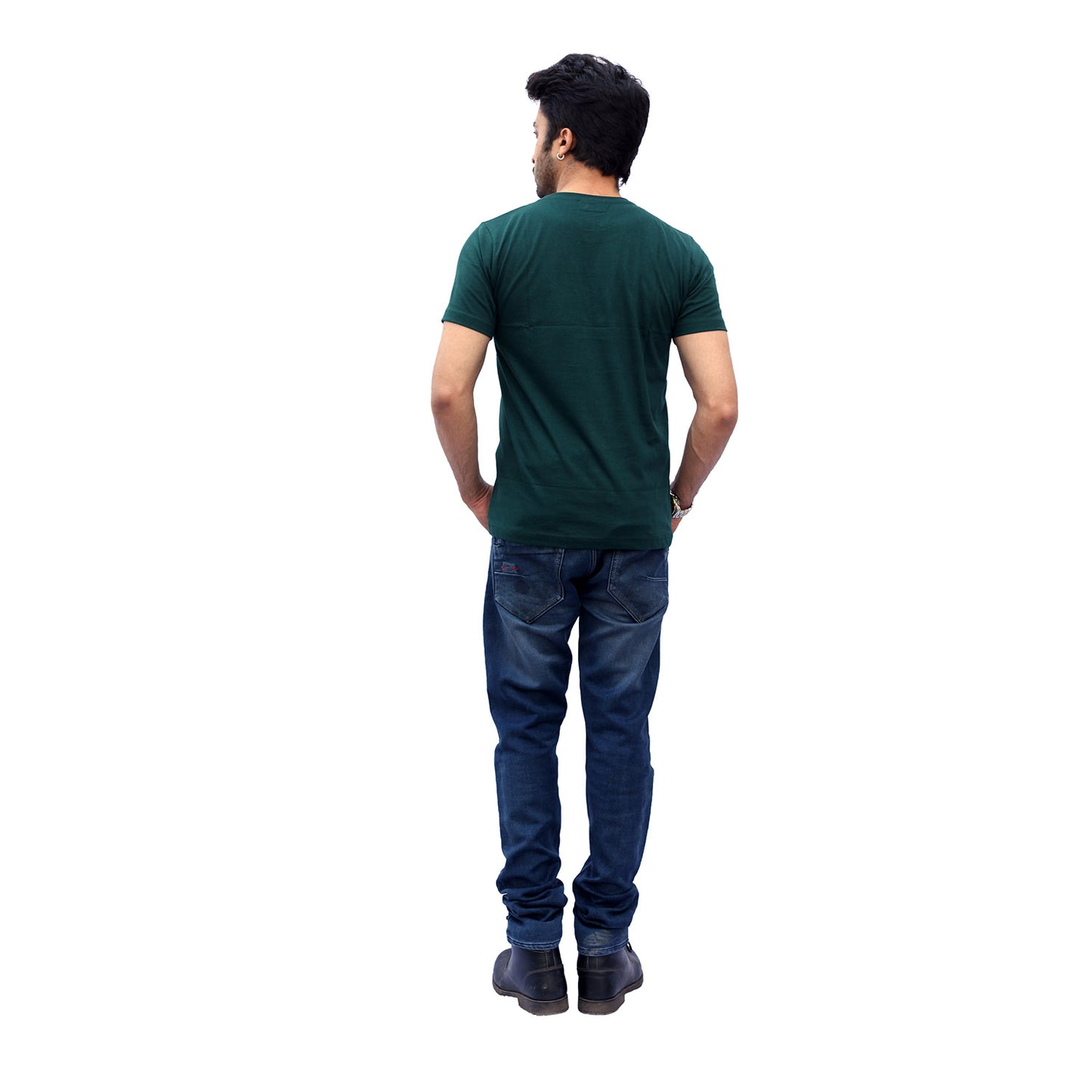 Stylintellect Bottle Green Crew Neck T-shirt | UNISEX | Regular Fit