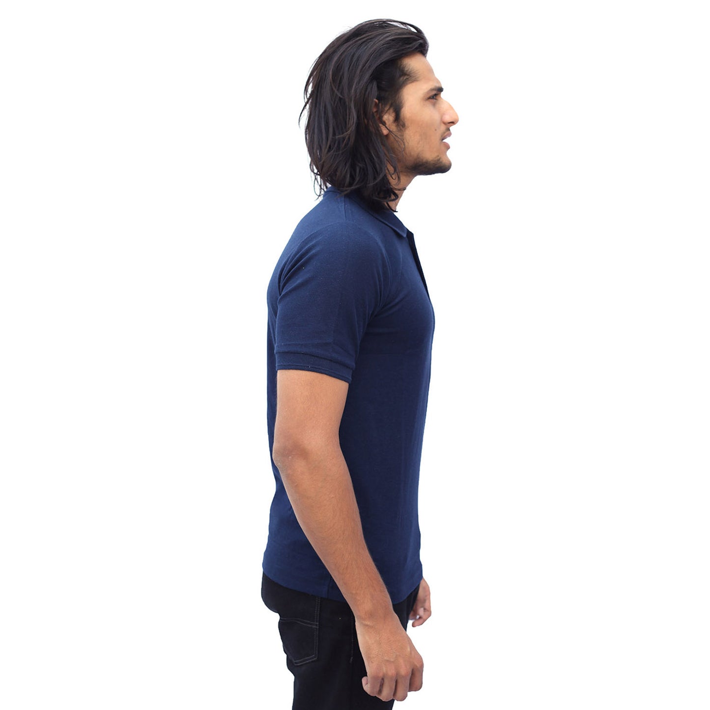 Stylintellect Navy Blue Cotton Polo T-shirt | UNISEX