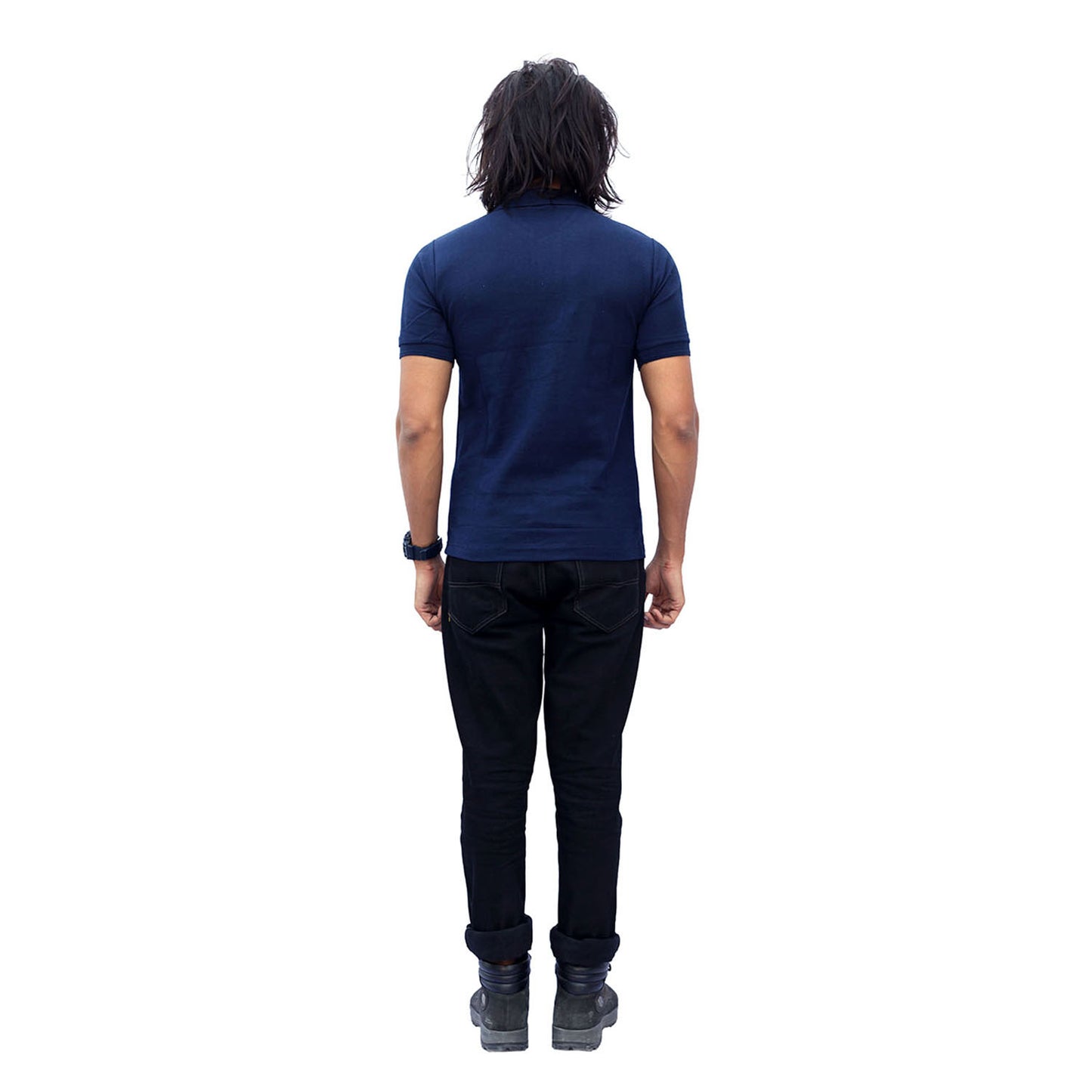 Stylintellect Navy Blue Cotton Polo T-shirt | UNISEX