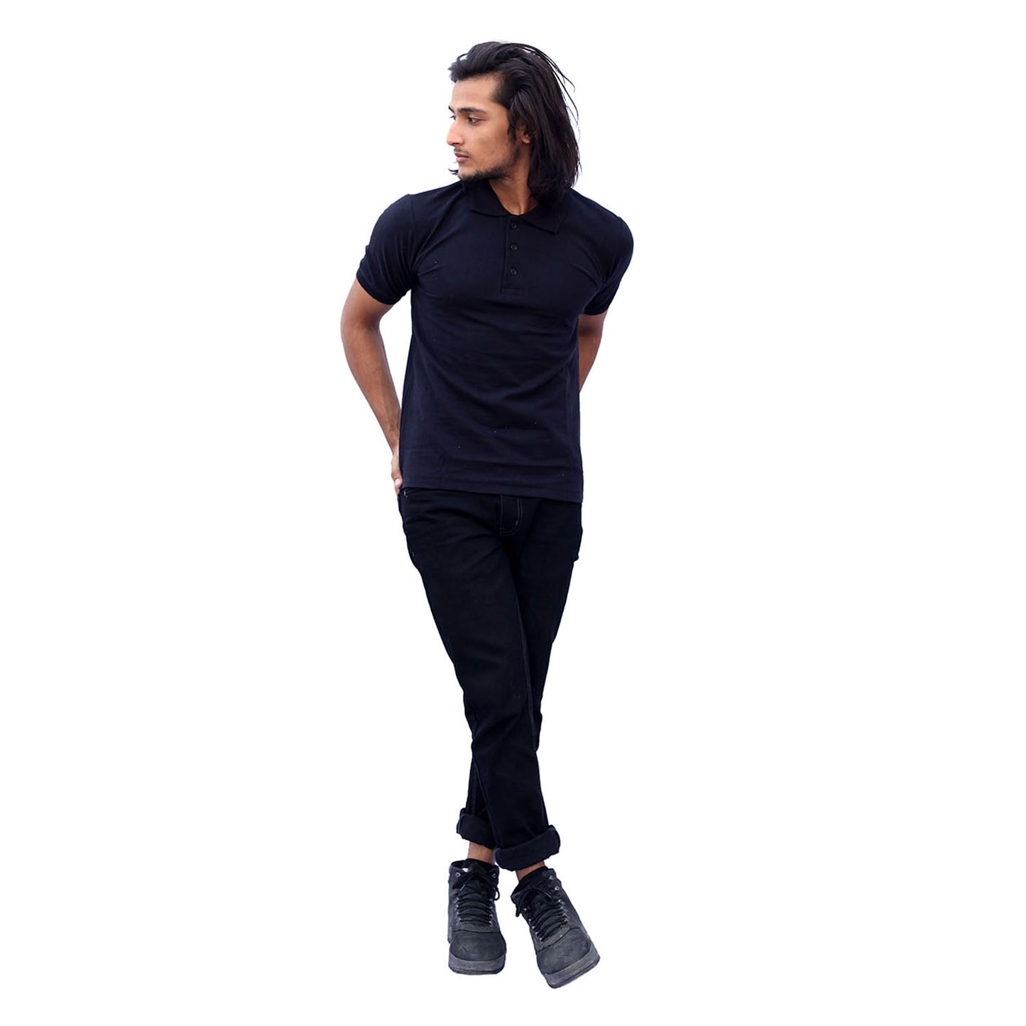 Stylintellect Black Polo T-shirt | UNISEX | Regular Fit