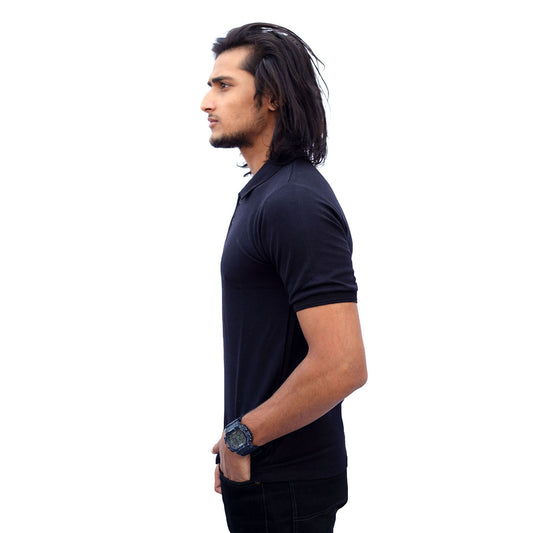 Stylintellect Black Polo T-shirt | UNISEX
