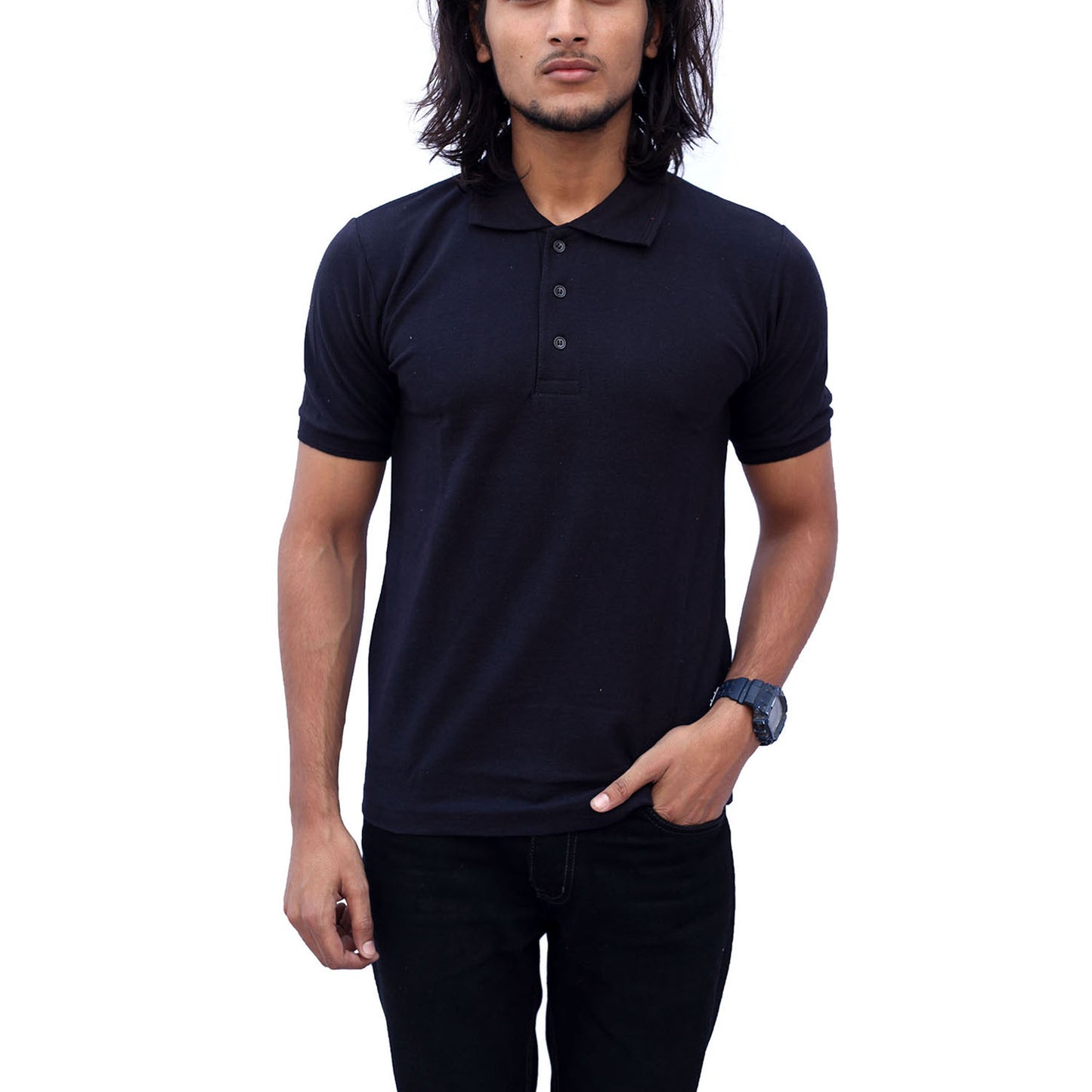 Stylintellect Black Polo T-shirt | UNISEX | Regular Fit