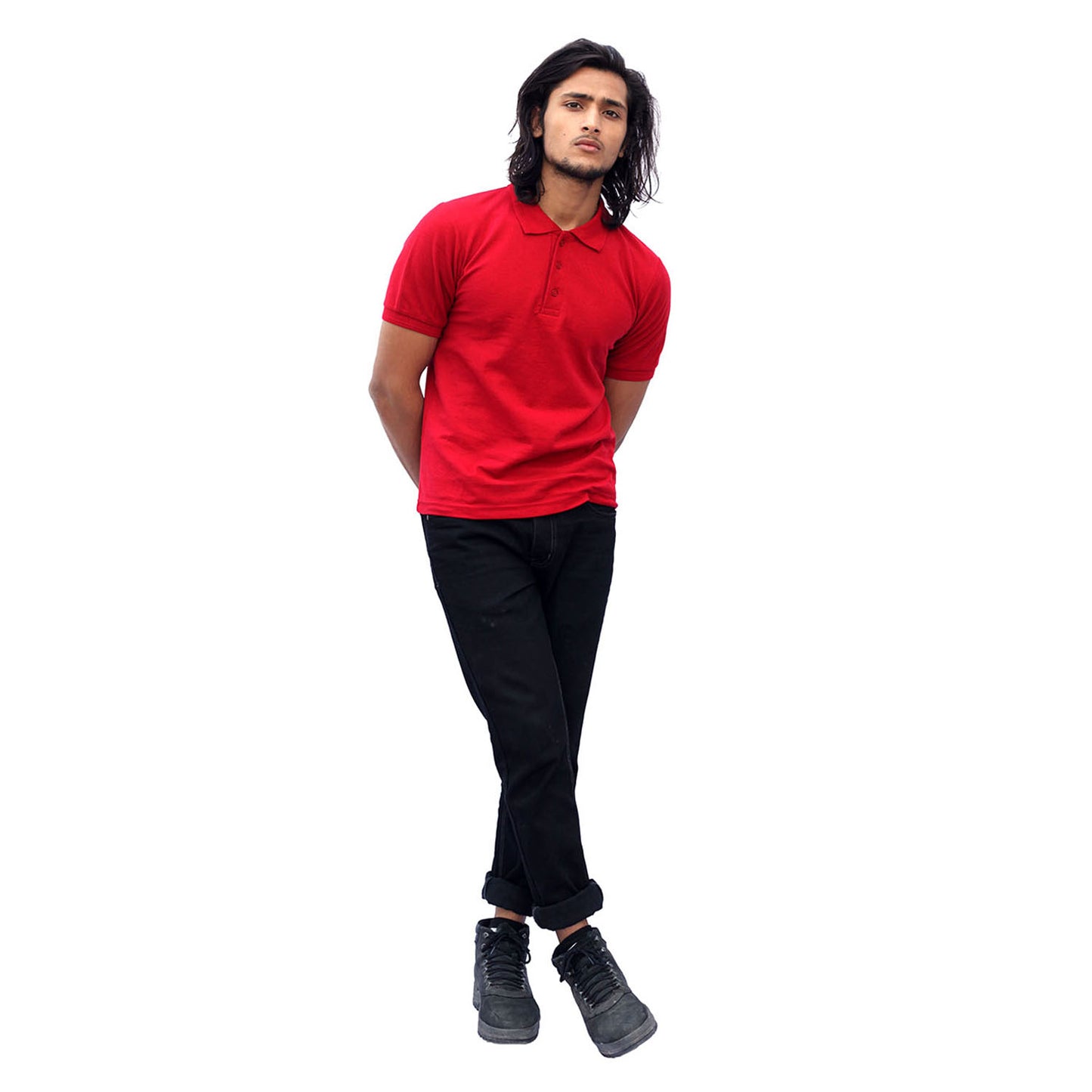 Stylintellect Red Cotton Polo T-shirt | UNISEX