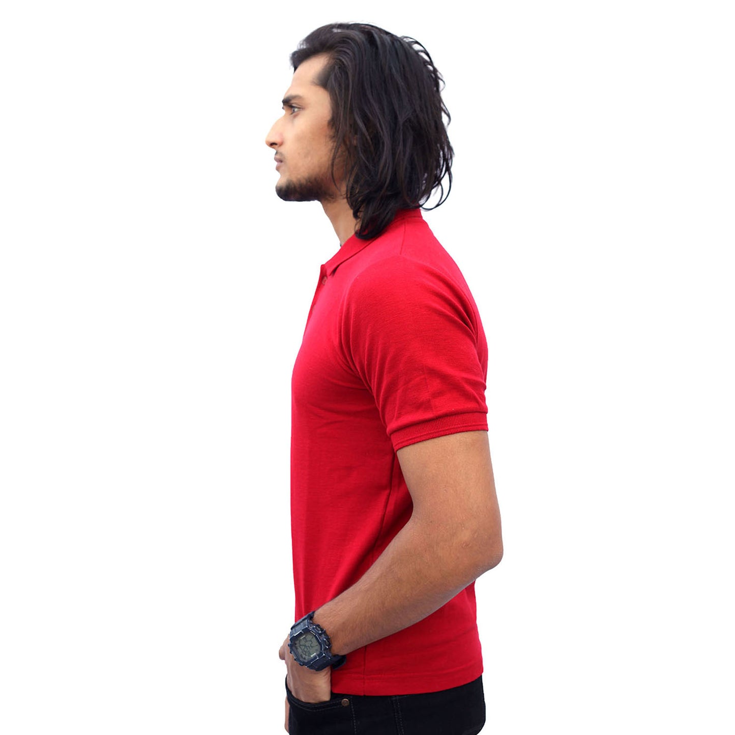 Stylintellect Red Cotton Polo T-shirt | UNISEX