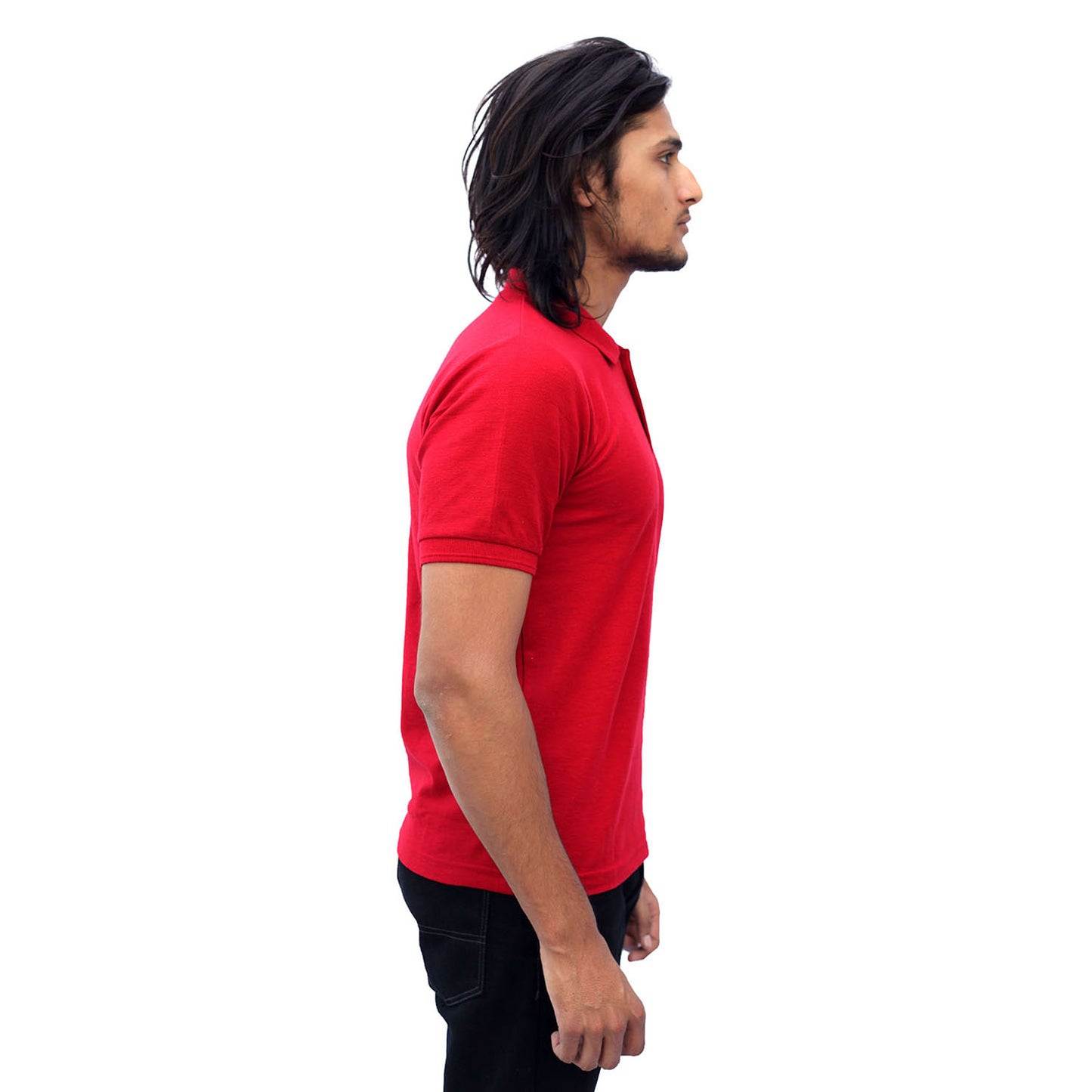 Stylintellect Red Cotton Polo T-shirt | UNISEX
