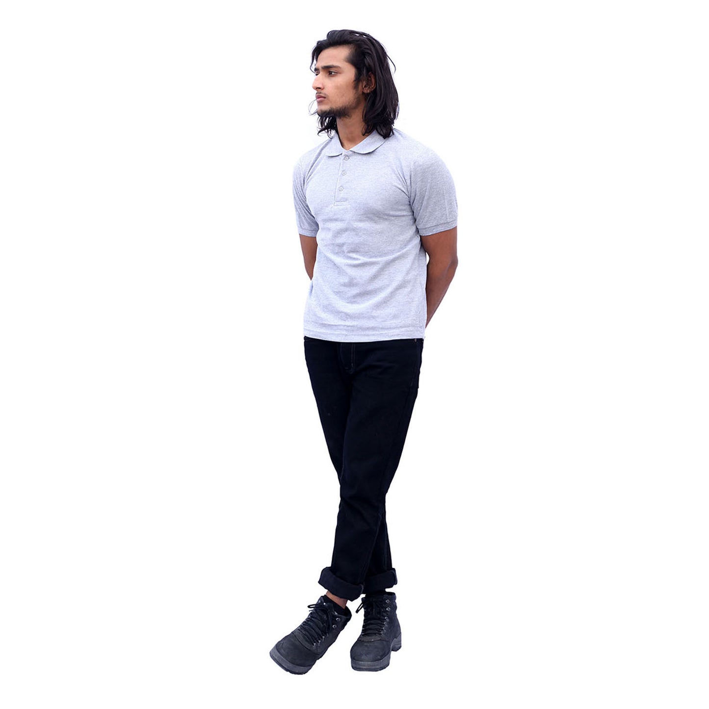 Stylintellect Grey Polo T-shirt | UNISEX