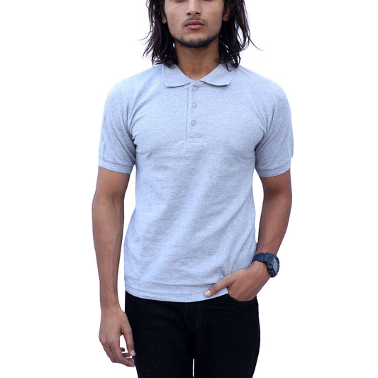 Stylintellect Grey Polo T-shirt | UNISEX