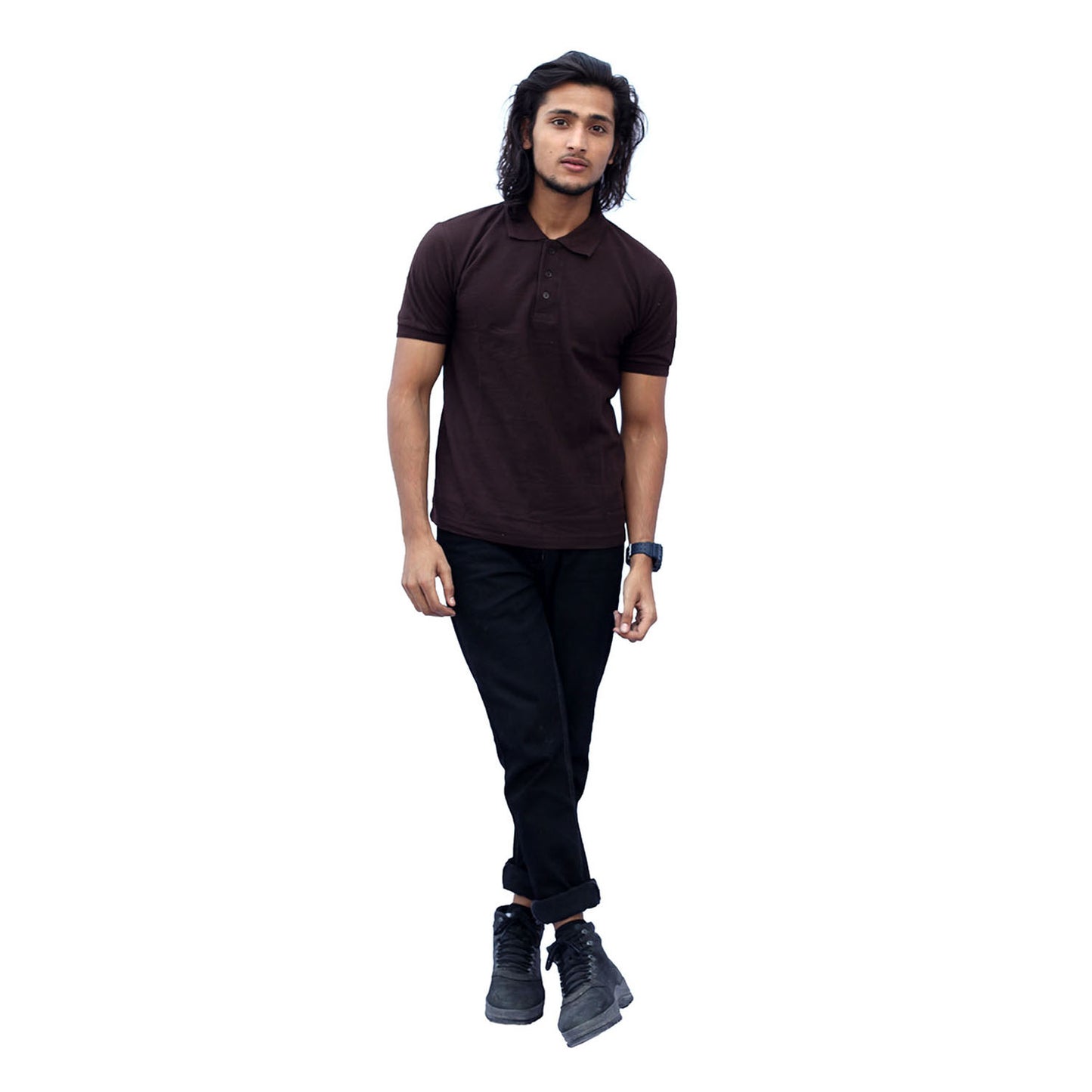 Stylintellect Coffee Cotton Polo T-shirt | UNISEX