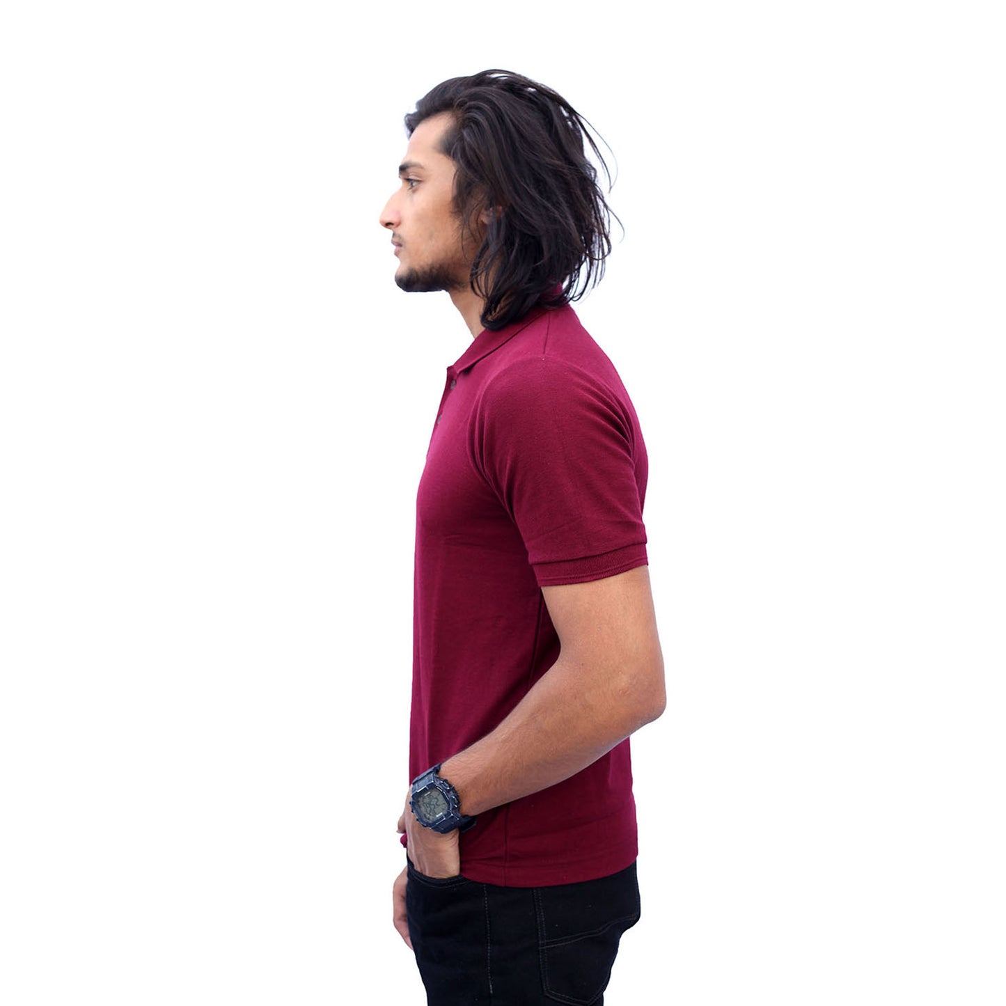 Stylintellect Maroon Polo T-shirt | UNISEX