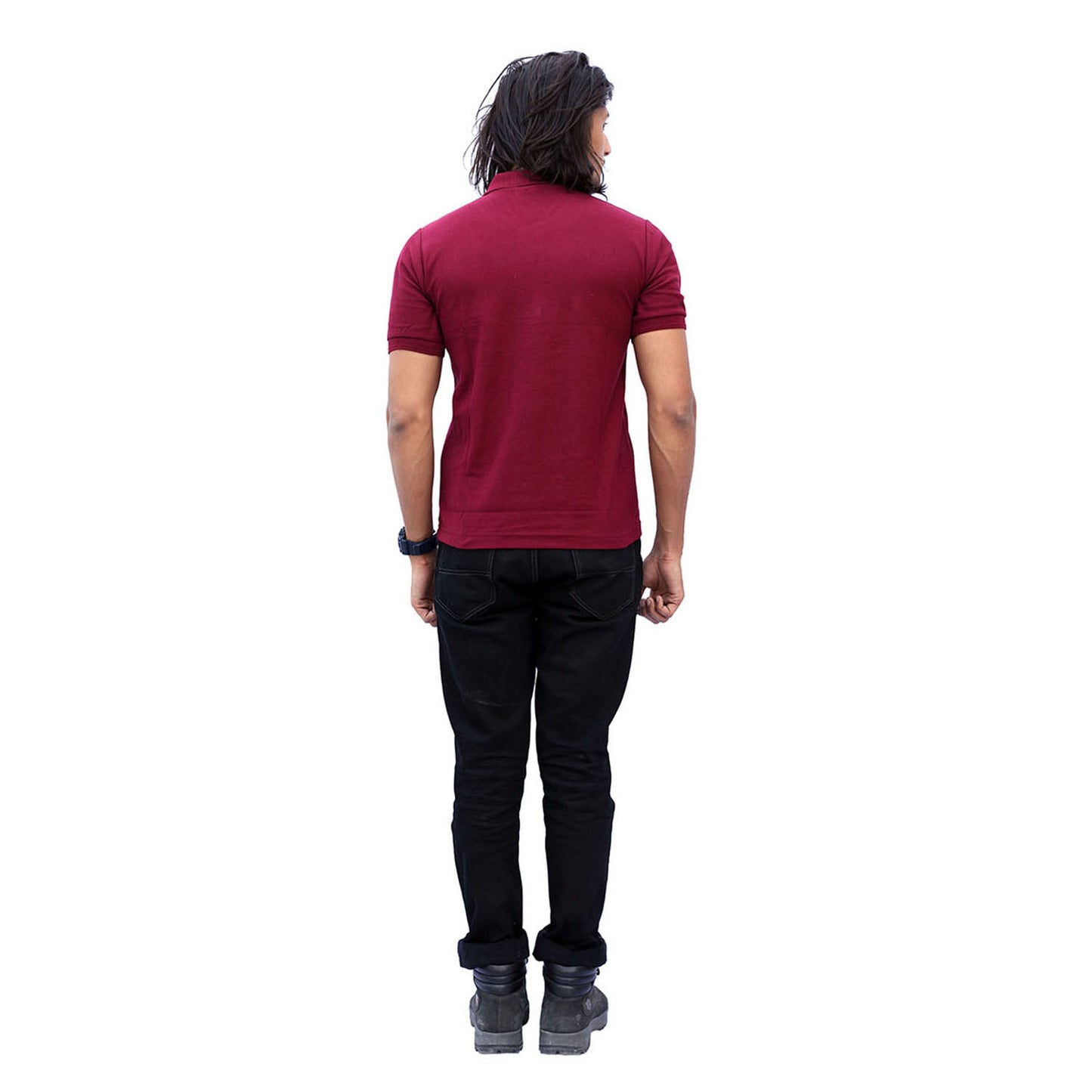 Stylintellect Maroon Polo T-shirt | UNISEX