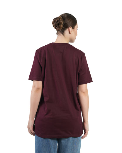 Stylintellect Women's Maroon Crew Neck T-shirt | Regular Fit