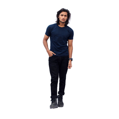 Stylintellect Navy Blue Crew Neck T-shirt | UNISEX | Regular Fit